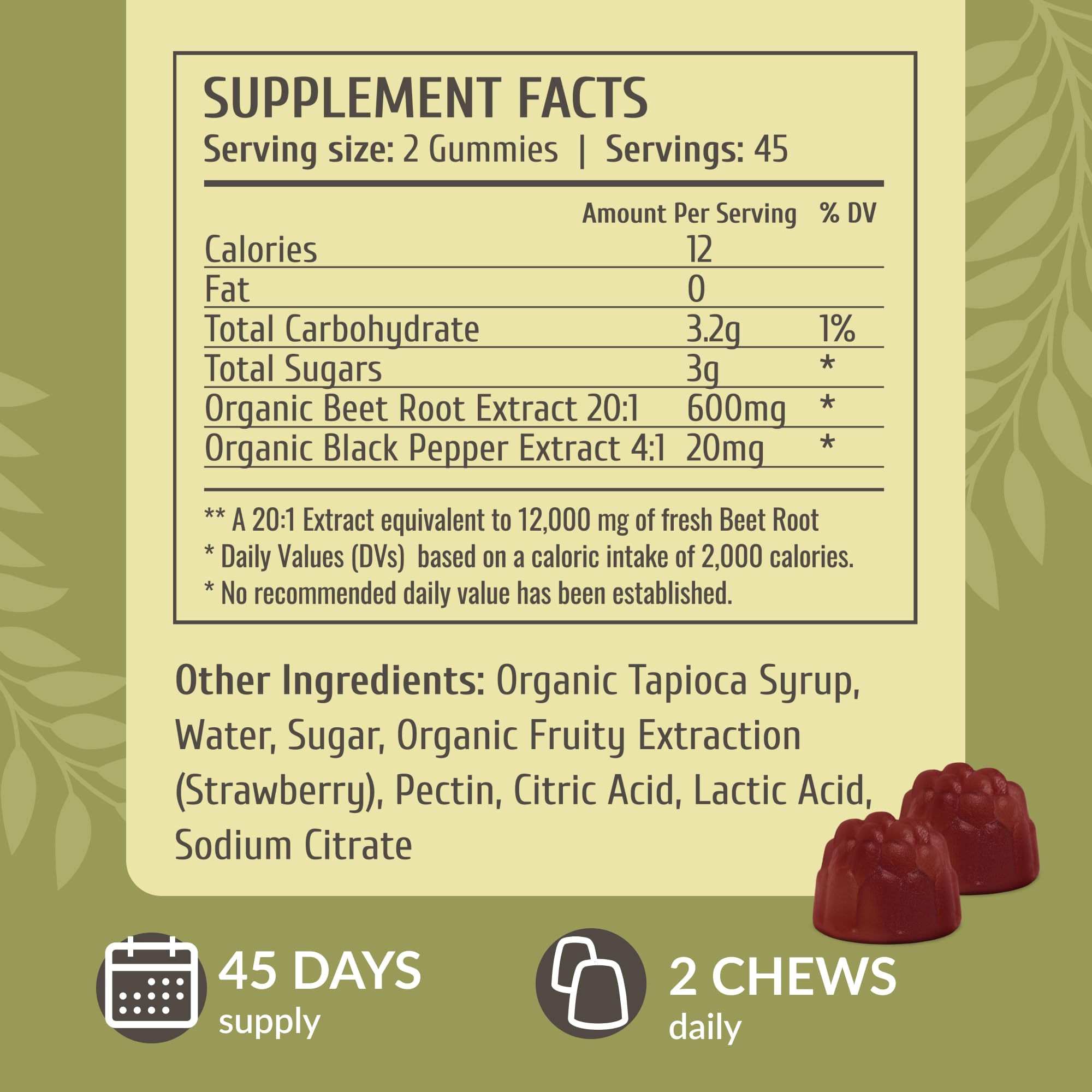 HERBAMAMA Beet Root Gummies with a handful of gummies