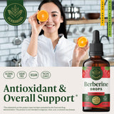 HERBAMAMA Berberine Liquid Supplement 500 mg bottle side view