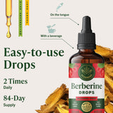 HERBAMAMA Berberine Liquid Supplement 500 mg with glass of water