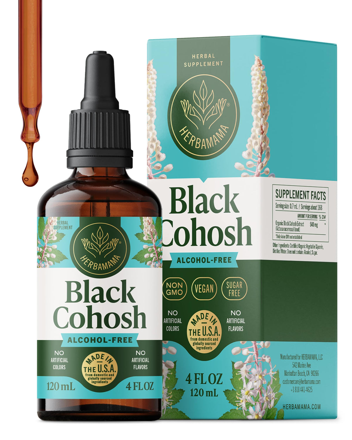 HERBAMAMA Black Cohosh Tincture bottle front view