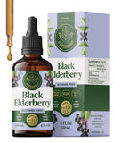 HERBAMAMA Black Elderberry Liquid Drops front view with dropper