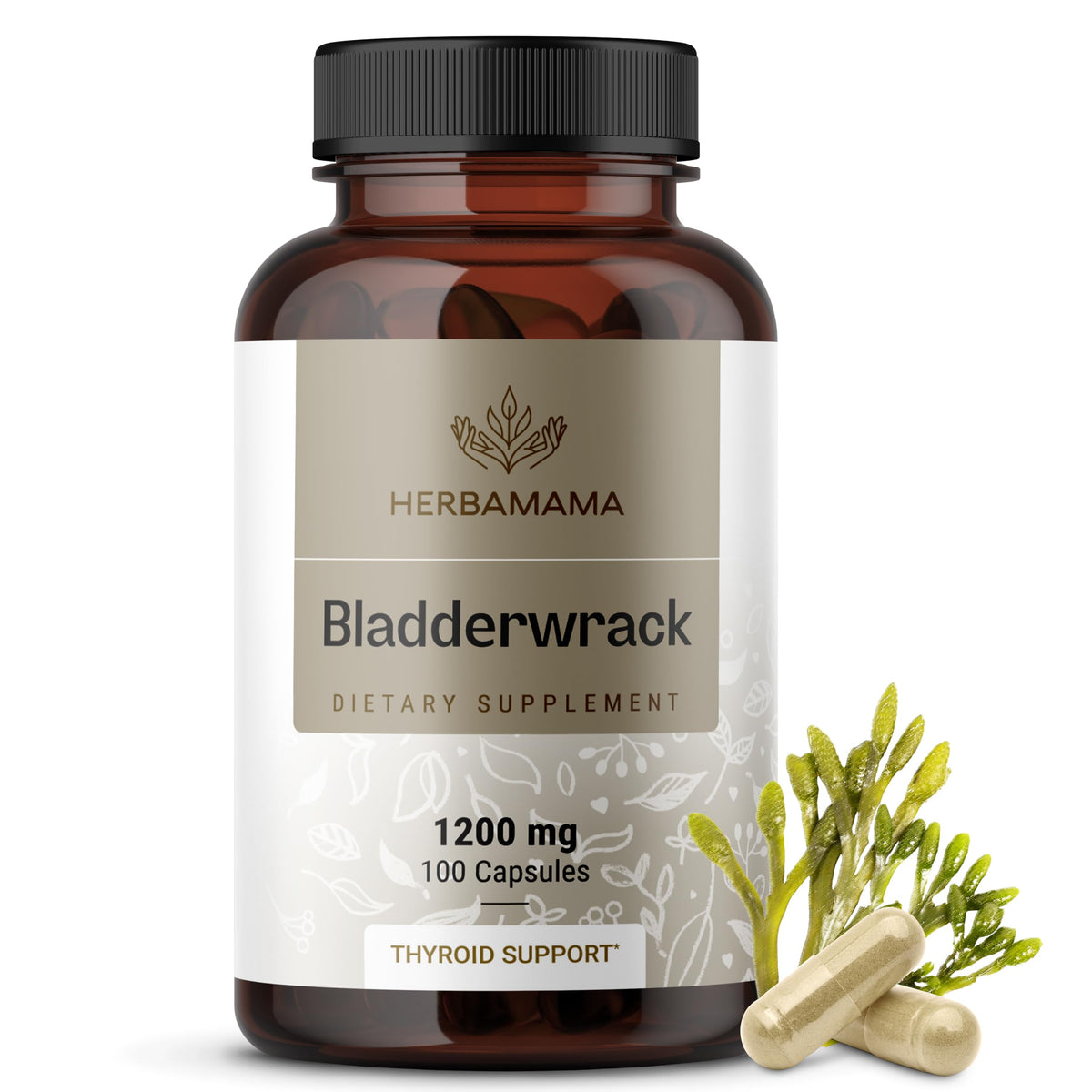 HERBAMAMA Bladderwrack Capsules front view with packaging