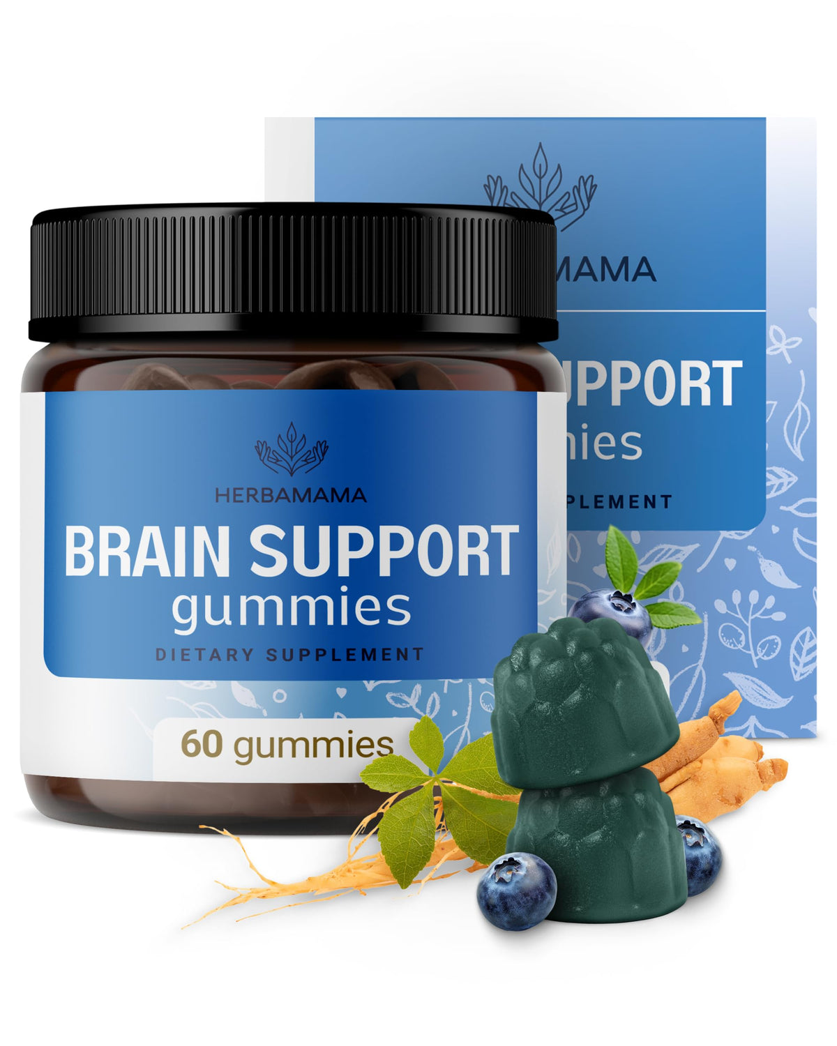 HERBAMAMA Brain Support Gummies 281g front view