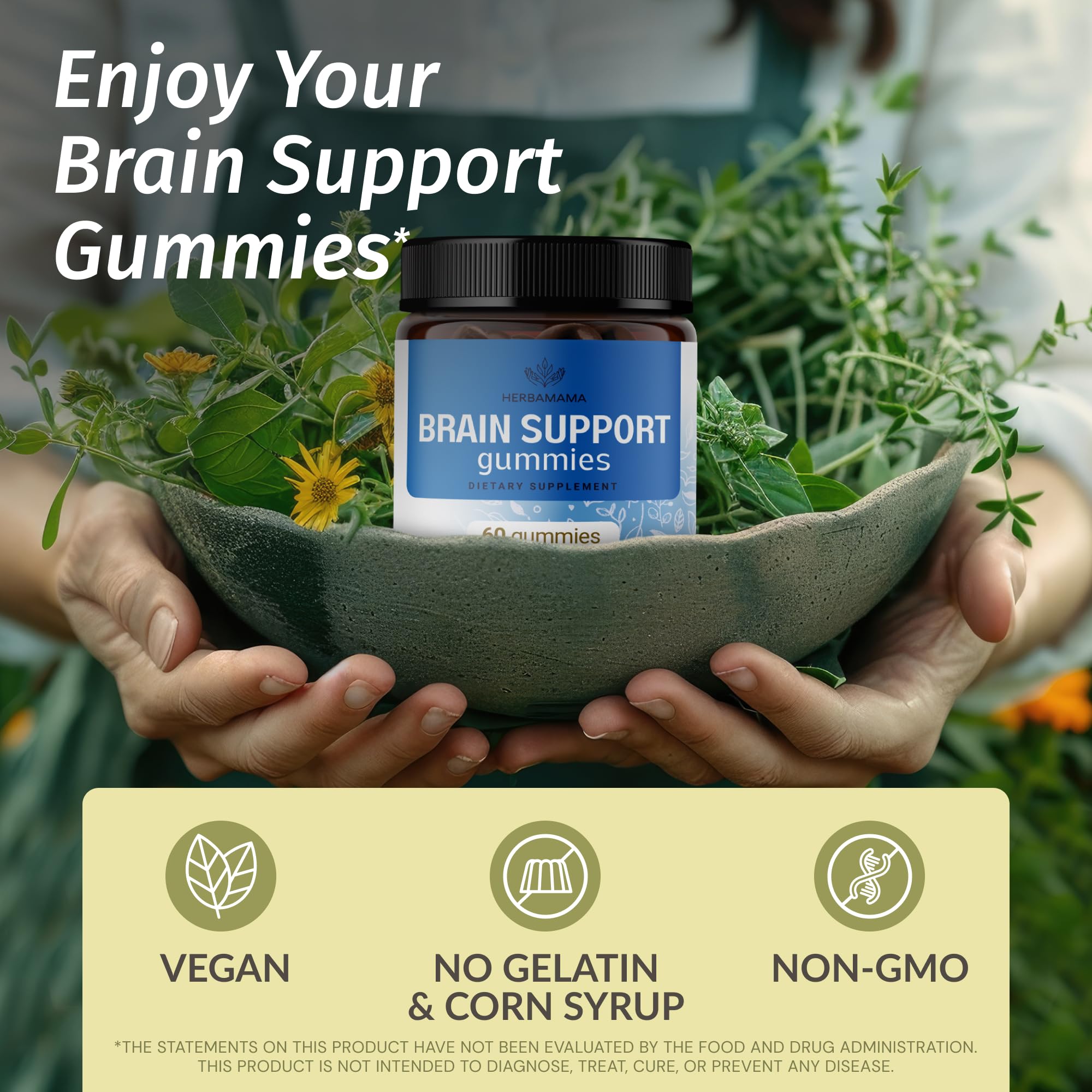 HERBAMAMA Brain Support Gummies ingredients list