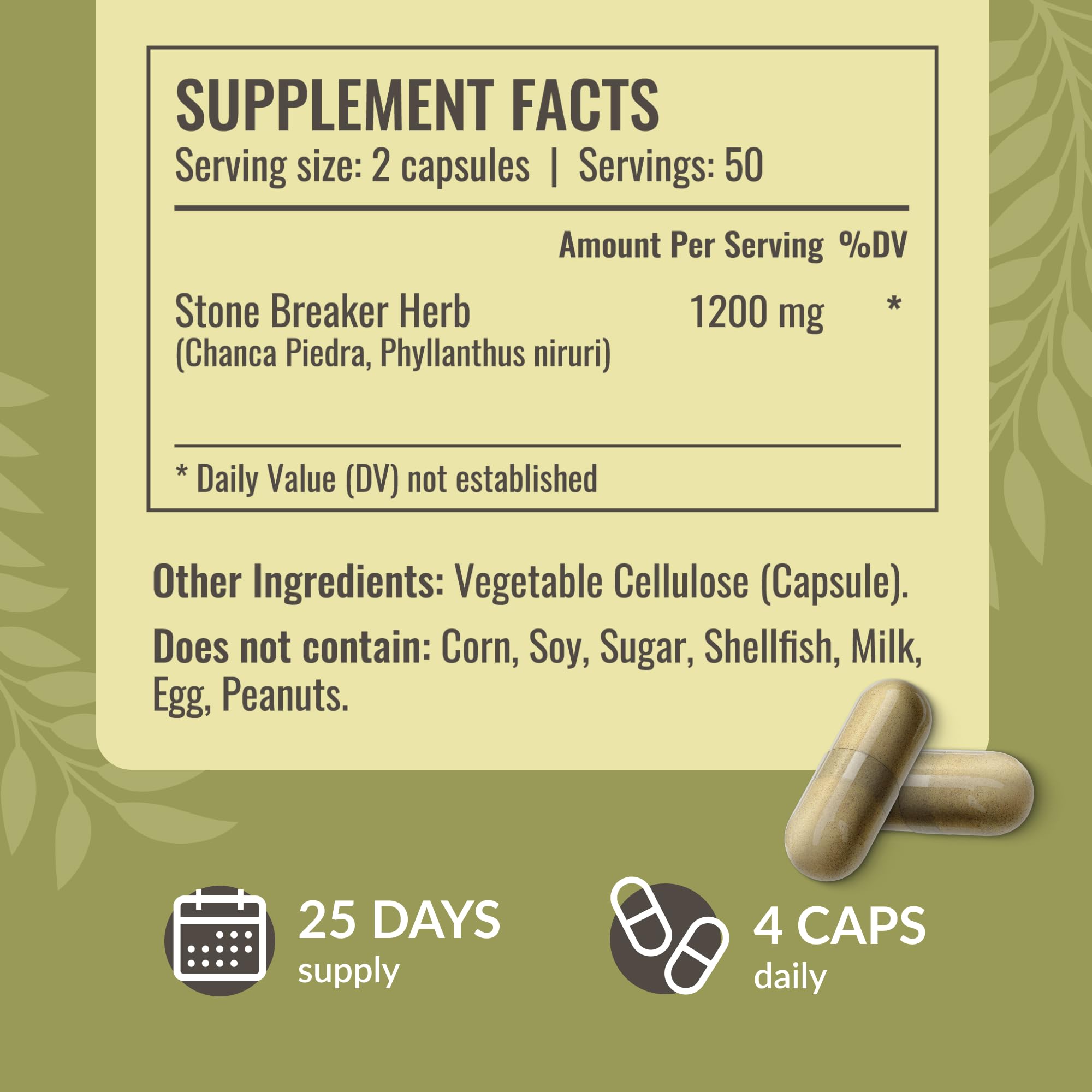 HERBAMAMA Chanca Piedra Stone Breaker Capsules packaging