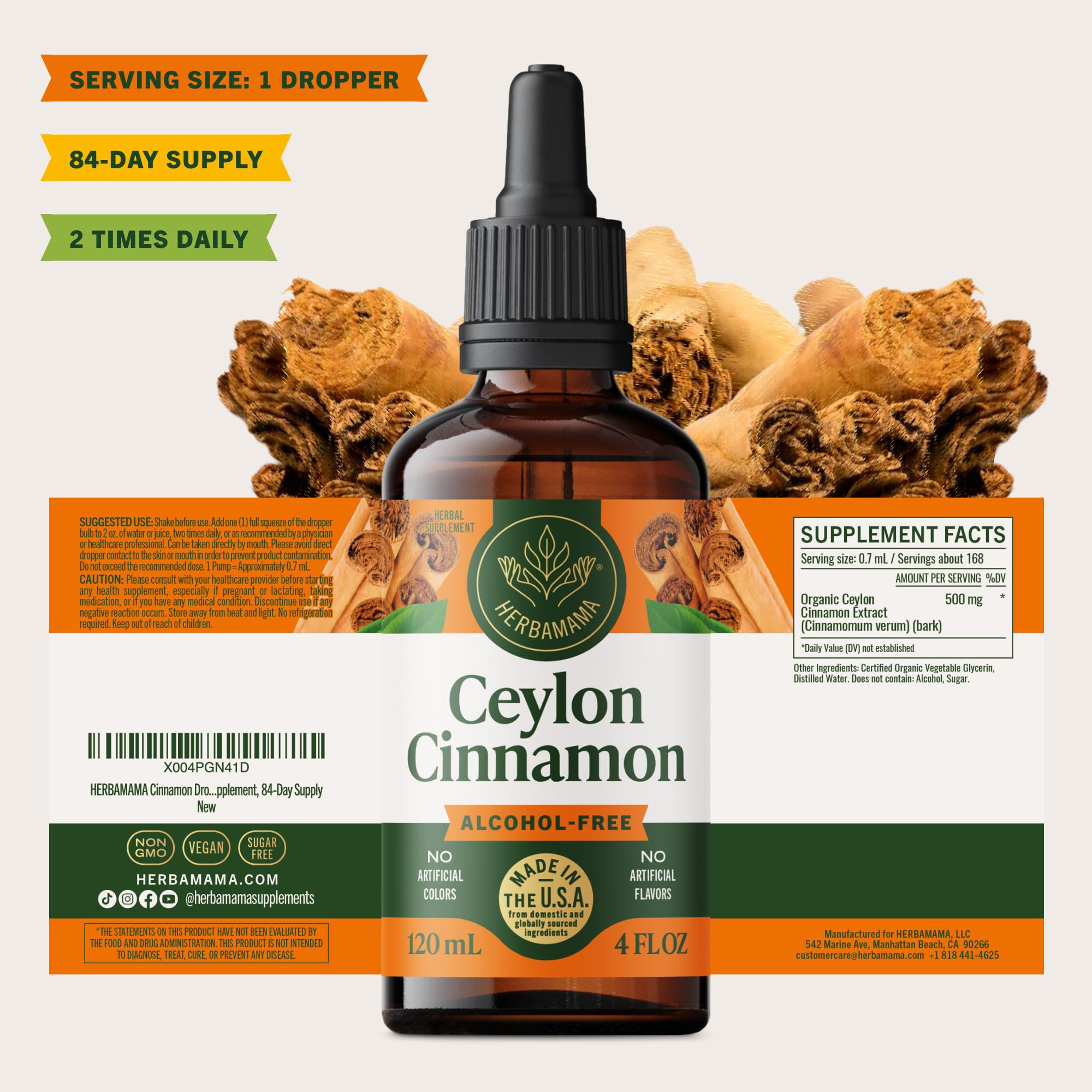 HERBAMAMA Cinnamon Ceylon Extract Liquid lifestyle scene