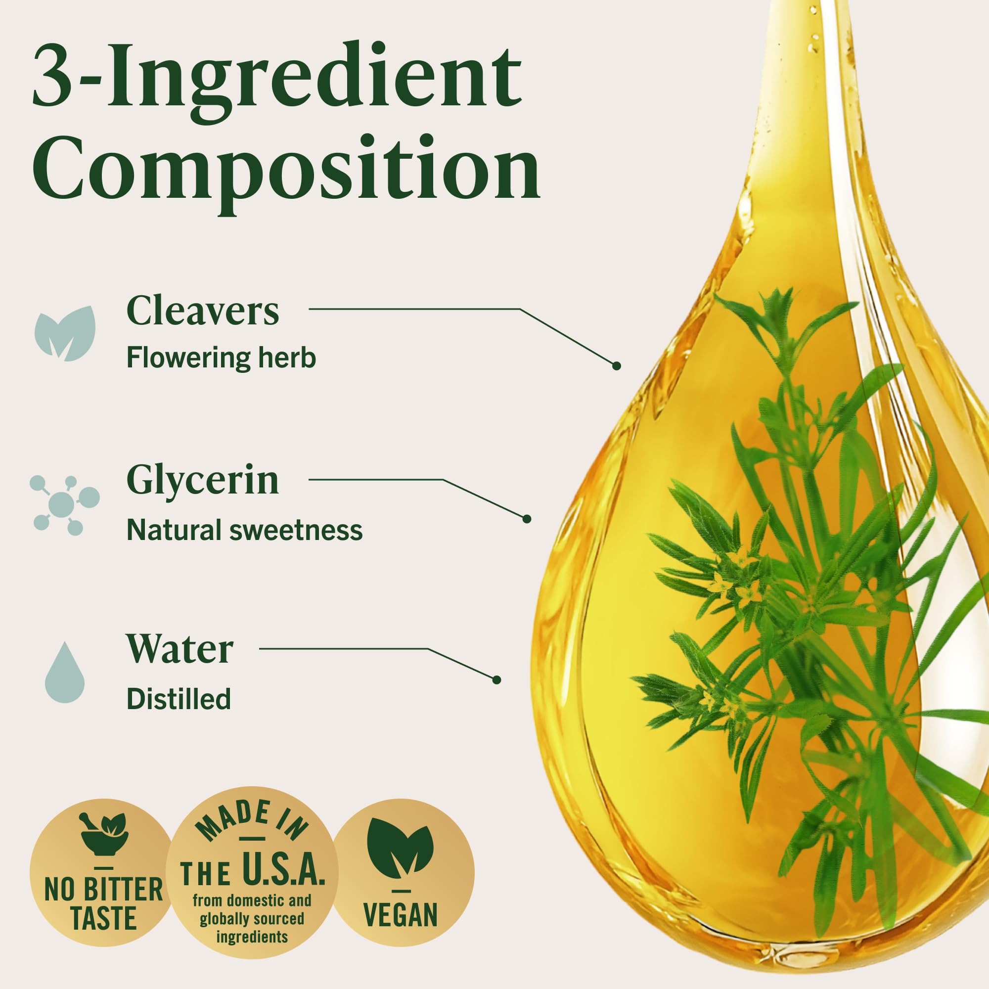 HERBAMAMA Cleavers Leaf Tincture 259g back view