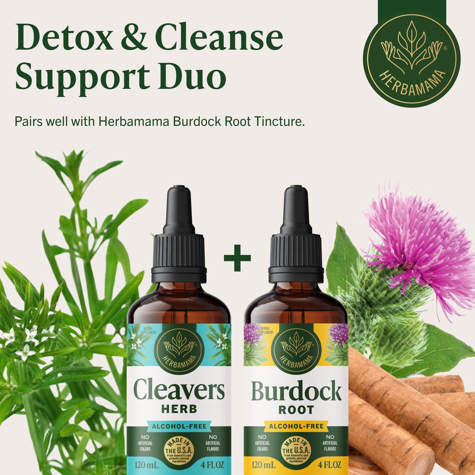 HERBAMAMA Cleavers Leaf Tincture 259g packaging details