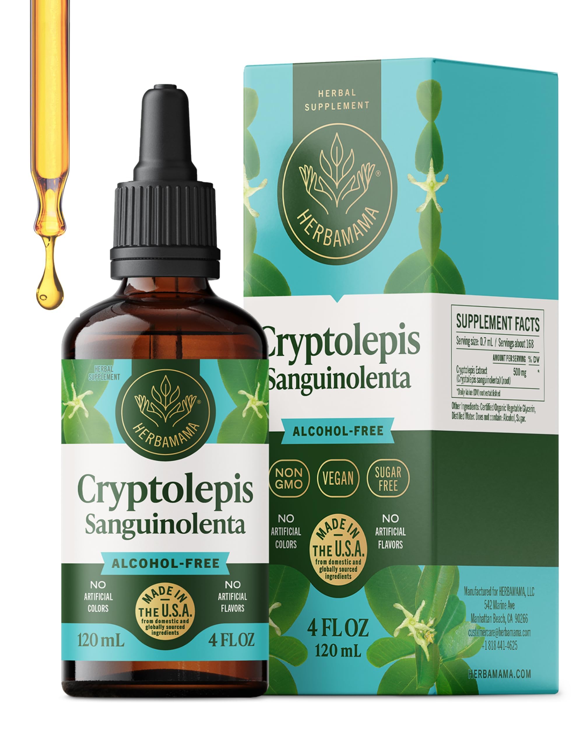 HERBAMAMA Cryptolepis Root Tincture front view with label
