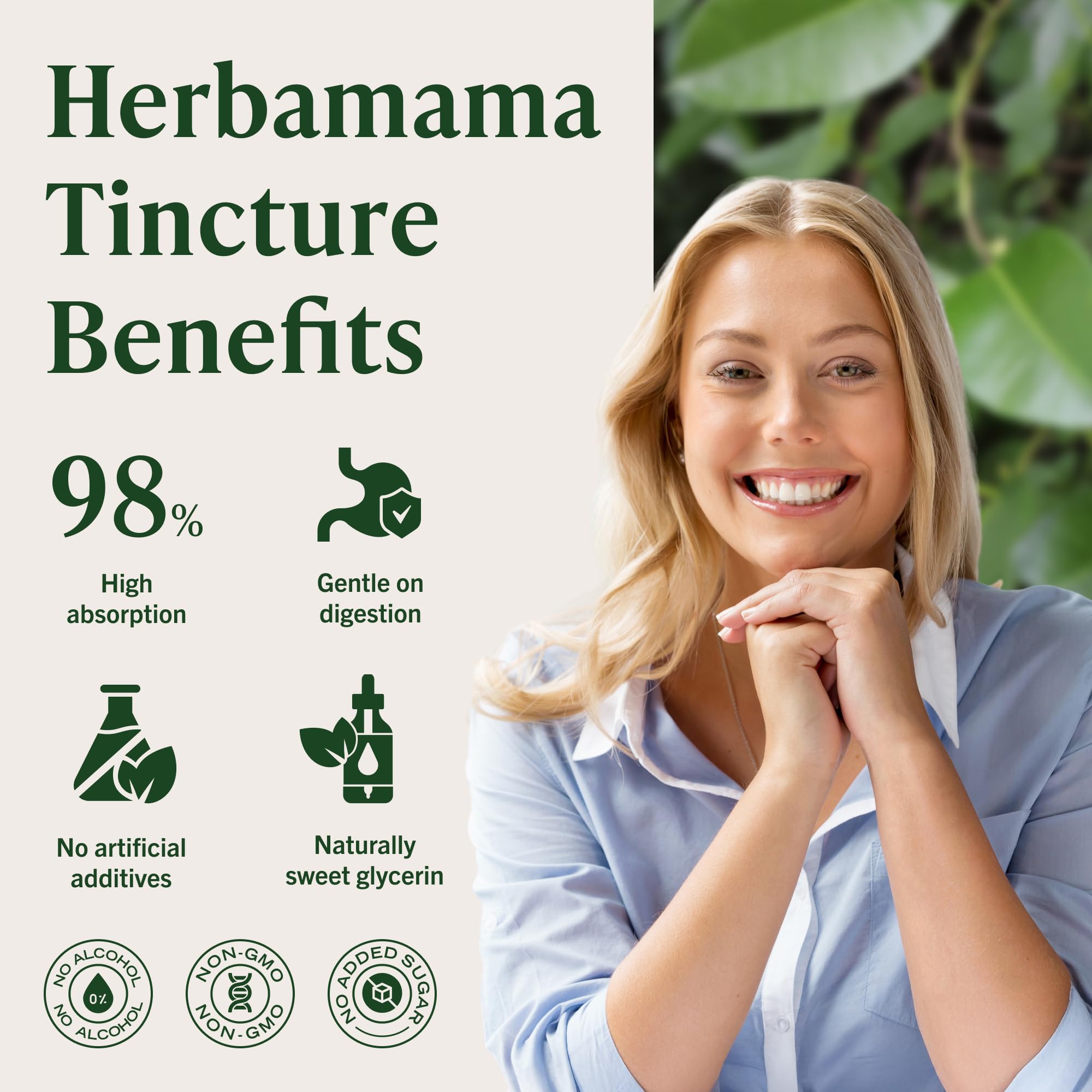 HERBAMAMA Cryptolepis Root Tincture ingredients list on packaging