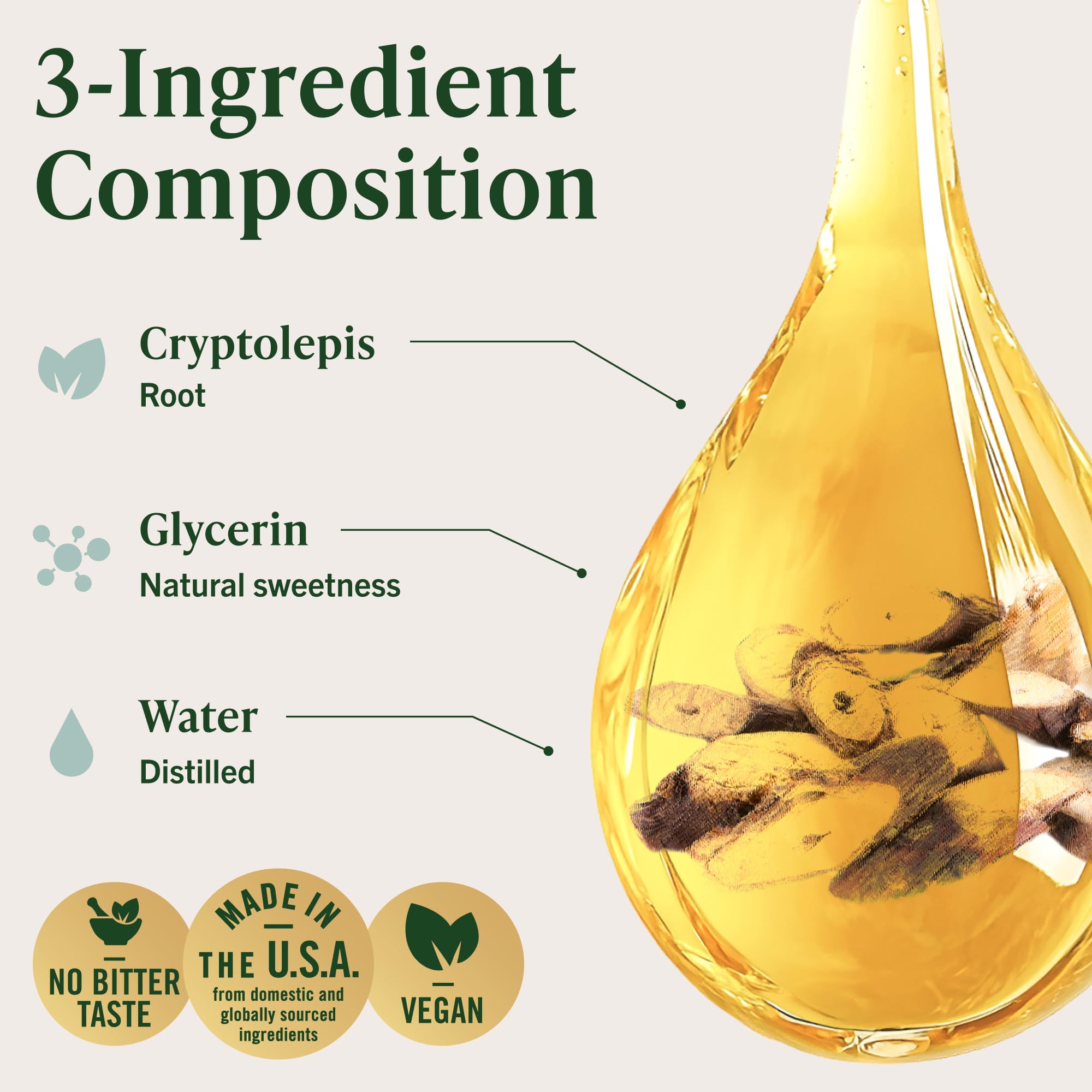 HERBAMAMA Cryptolepis Root Tincture side view showing dimensions