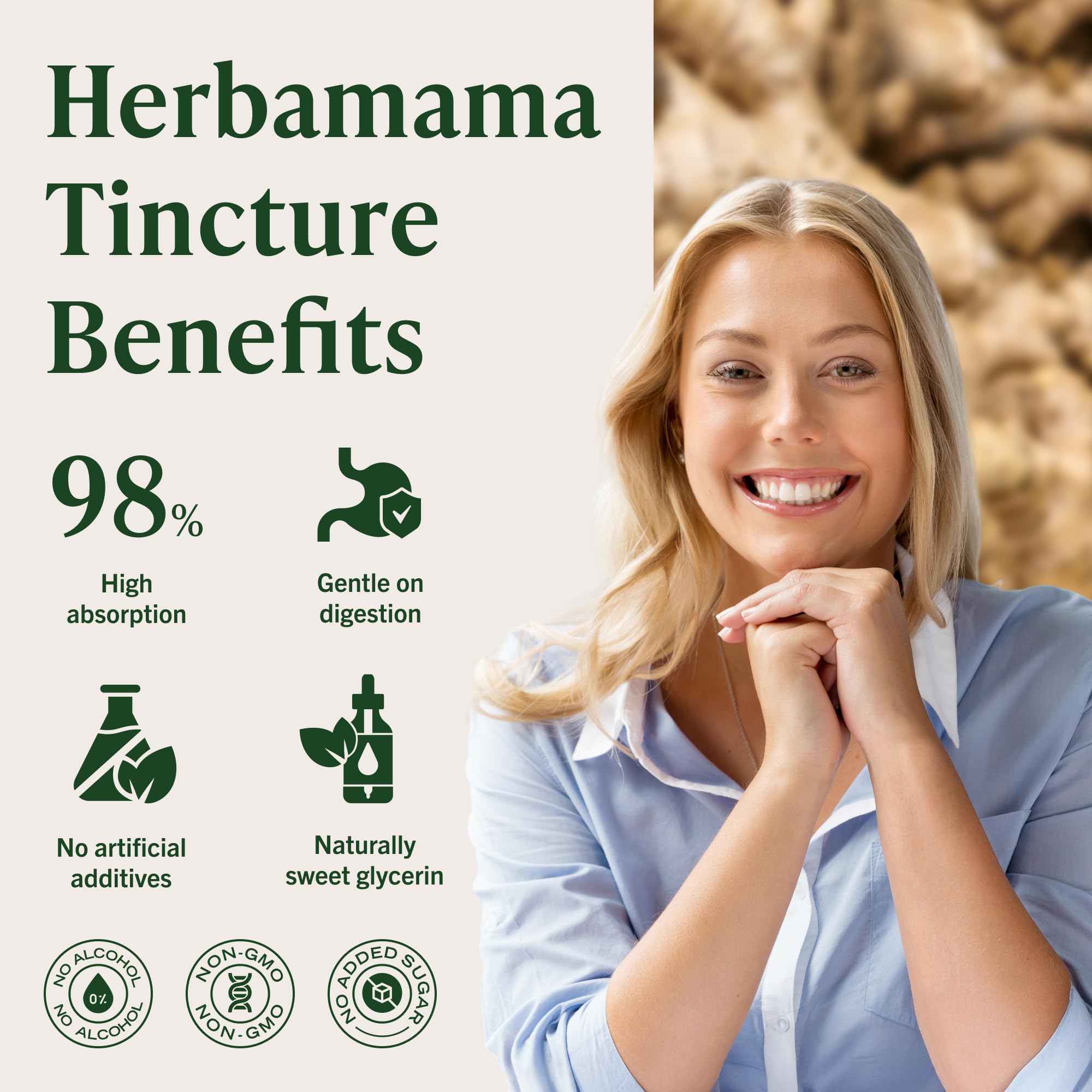 HERBAMAMA Ginger Extract Liquid Supplement bottle with dropper