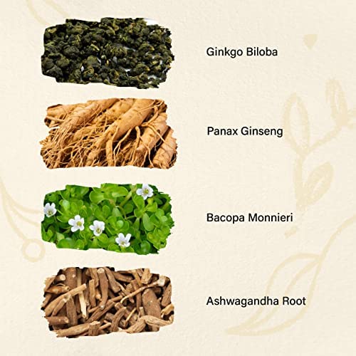 HERBAMAMA Ginkgo Biloba Brain Support Capsules on a table