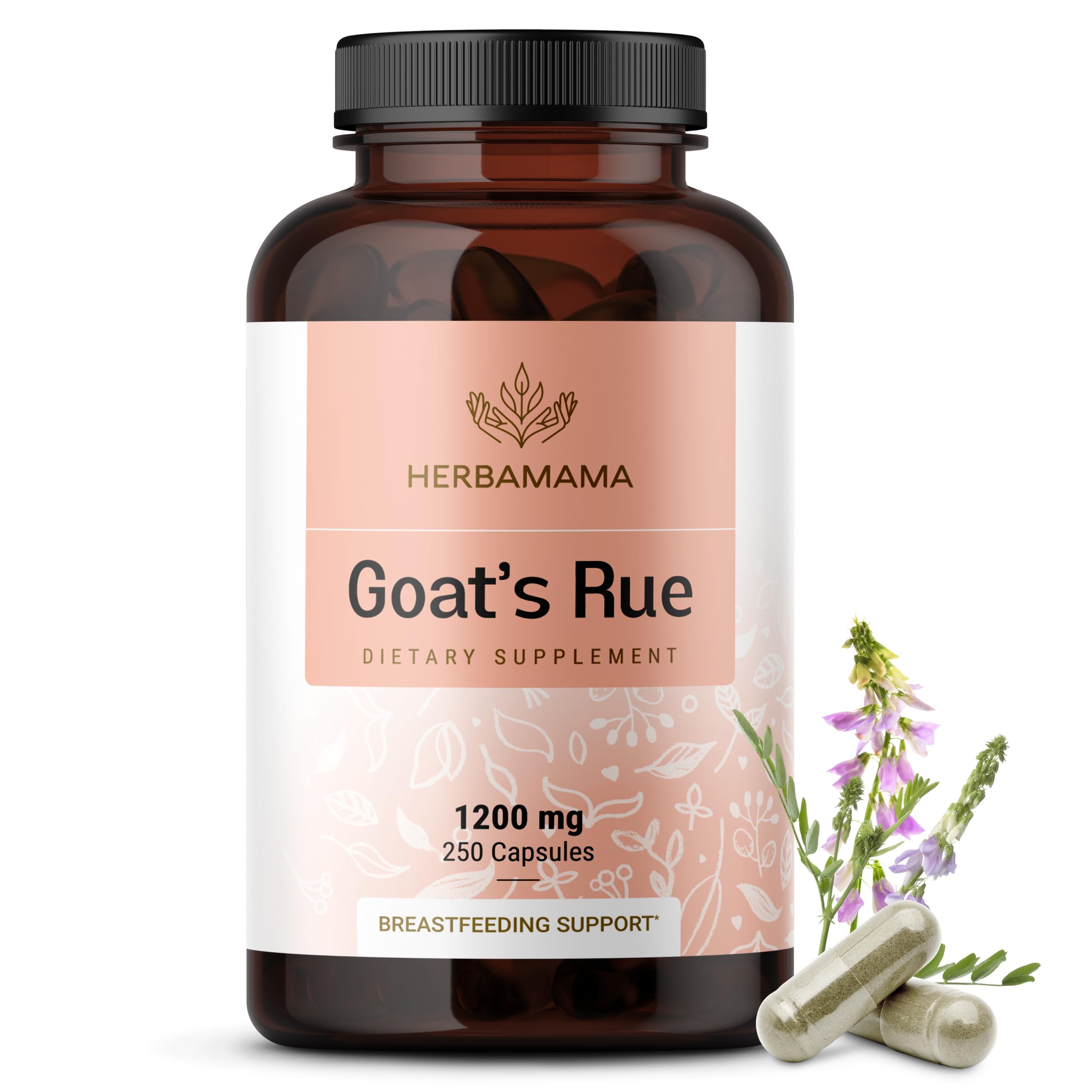 HERBAMAMA Goat's Rue Lactation Support Capsules front view