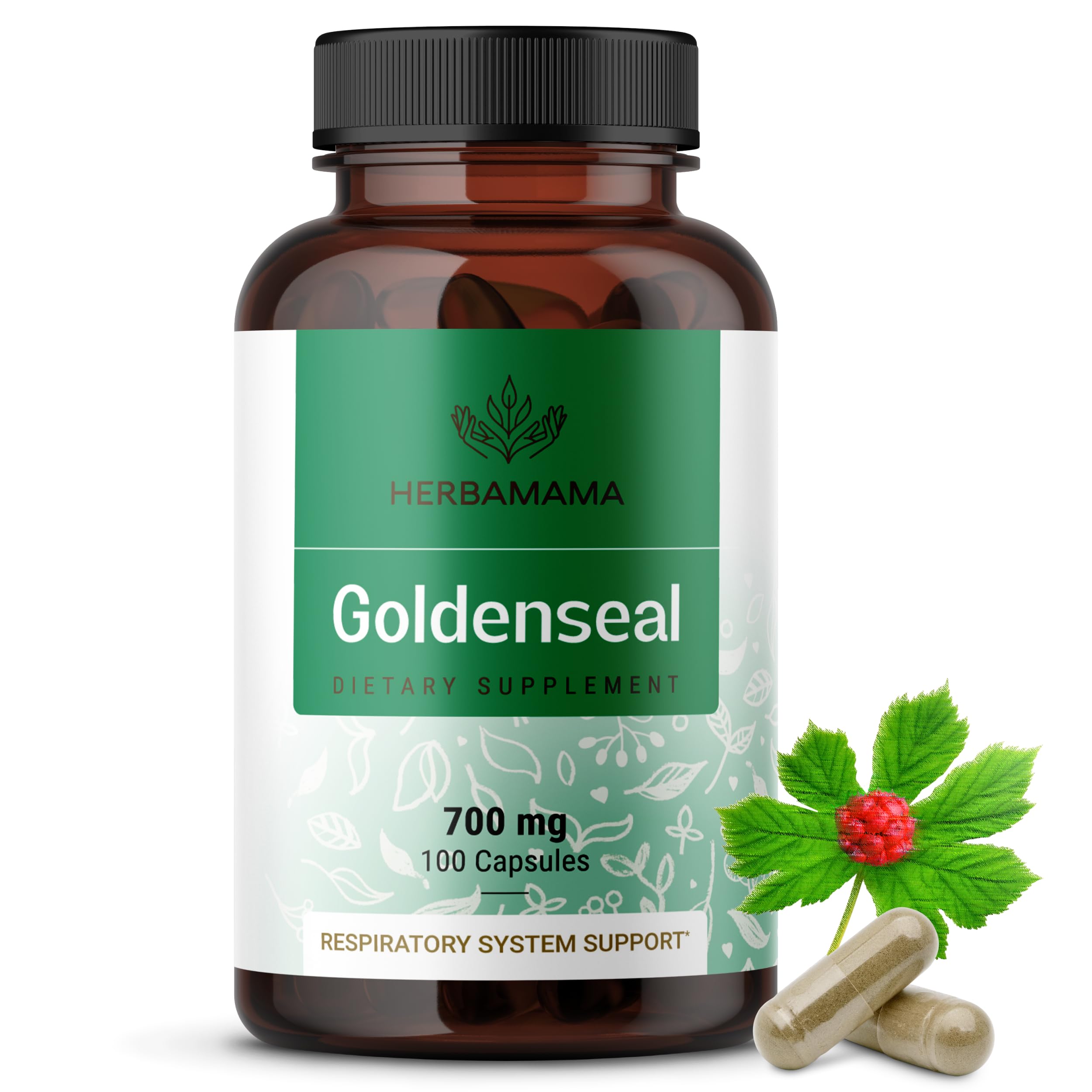 HERBAMAMA Goldenseal Root Capsules front view