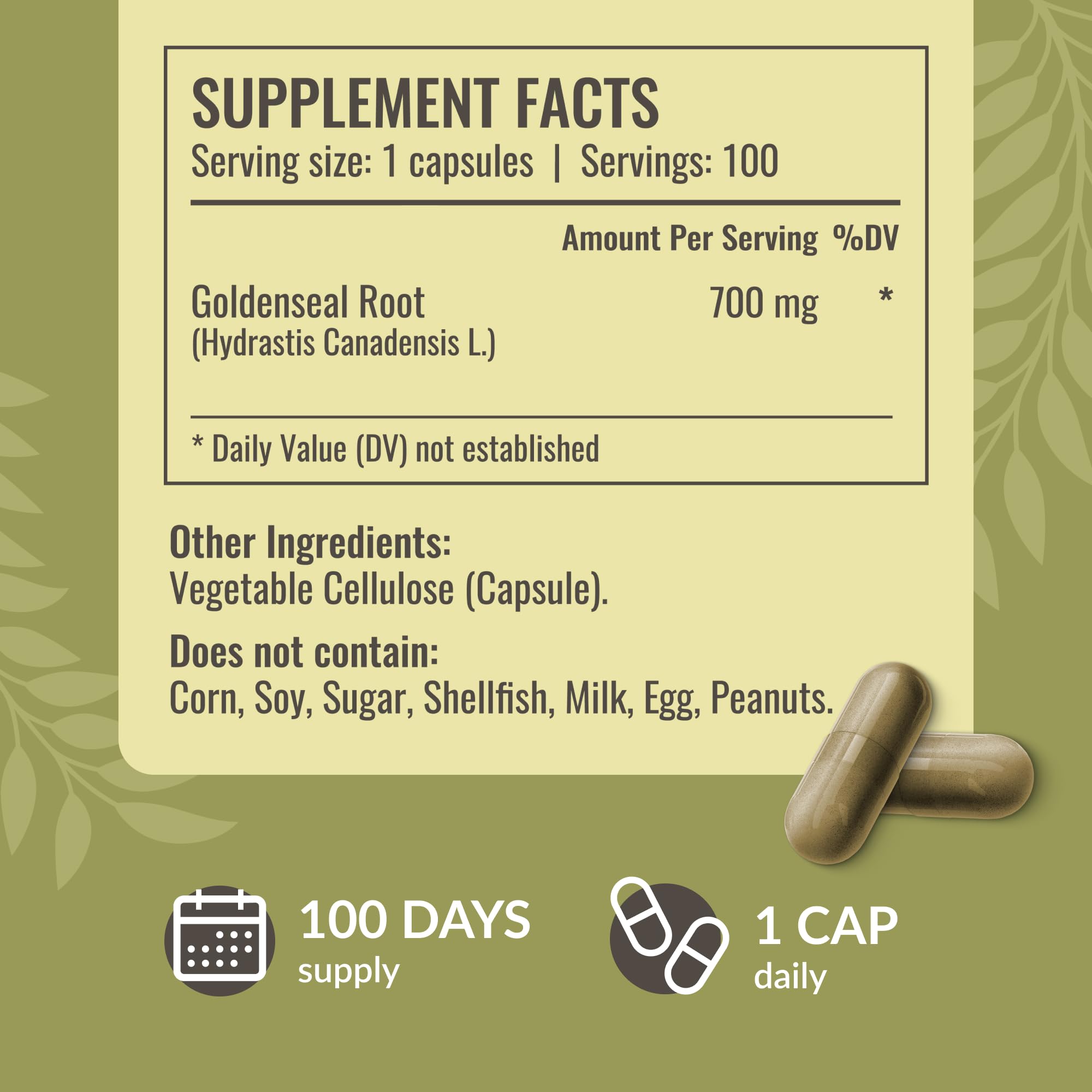 HERBAMAMA Goldenseal Root Capsules packaging