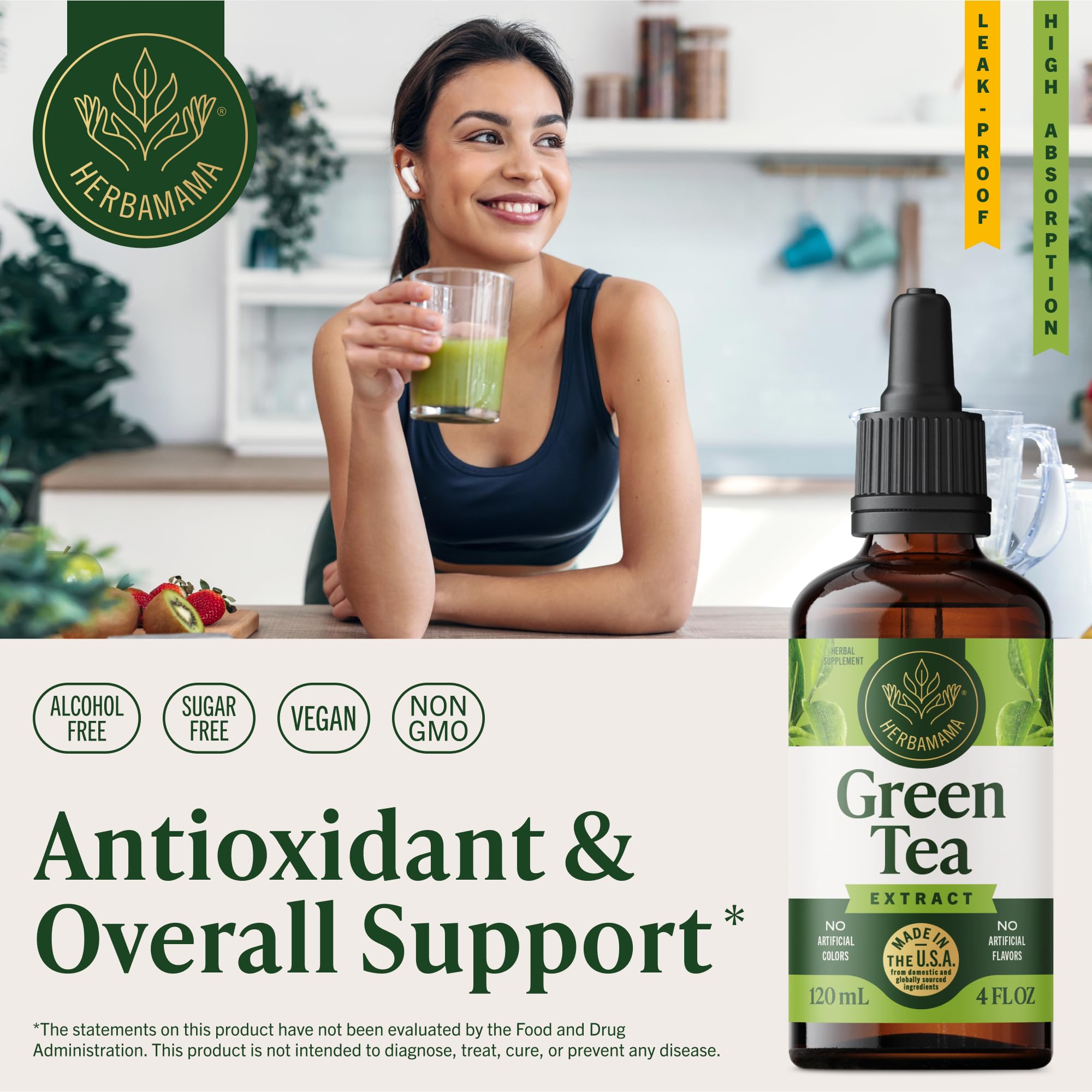 HERBAMAMA Green Tea Drops dropper bulb close-up