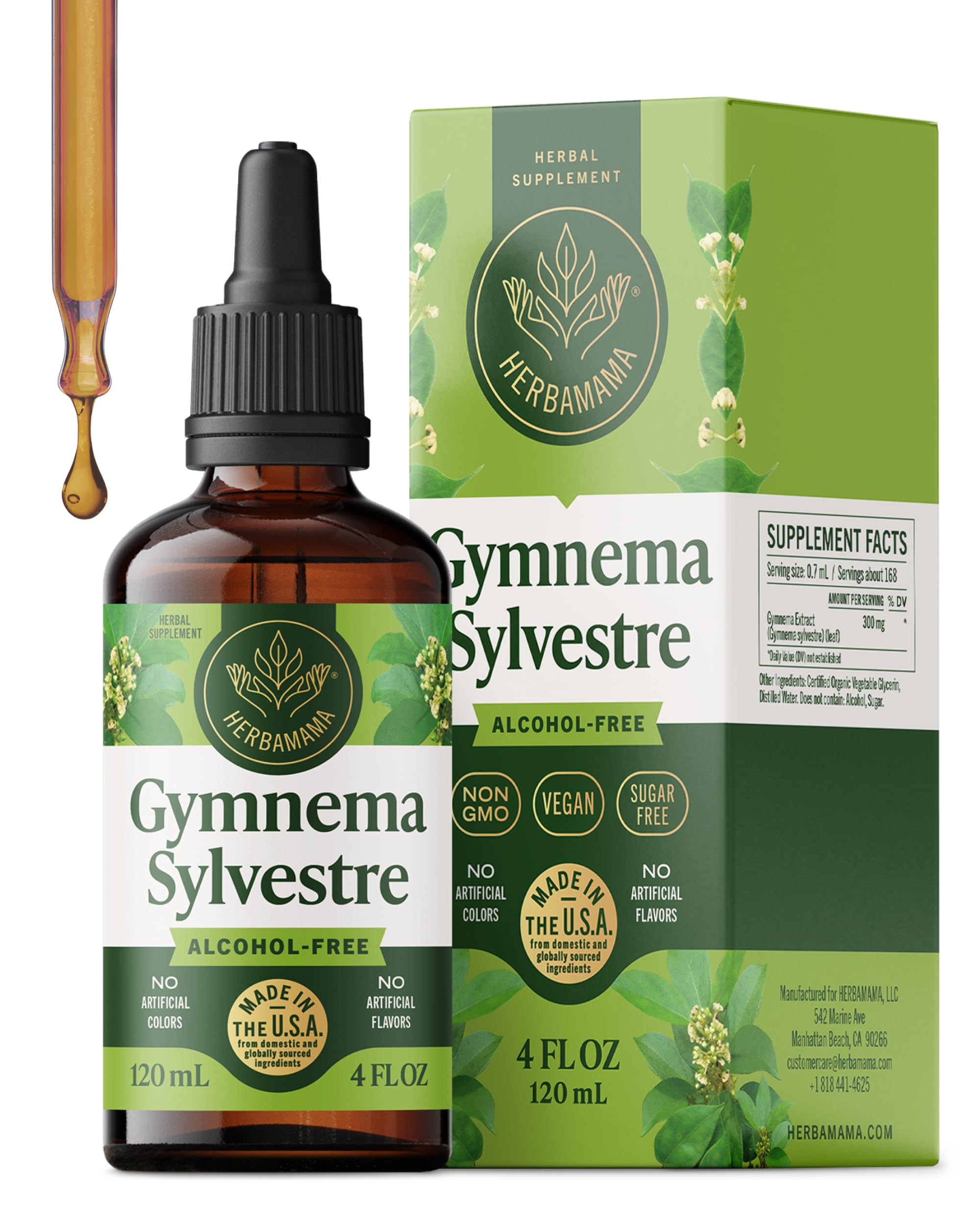 HERBAMAMA Gymnema Sylvestre Liquid Supplement front view