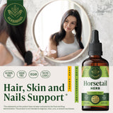HERBAMAMA Horsetail Liquid Supplement 113g bottle with dropper