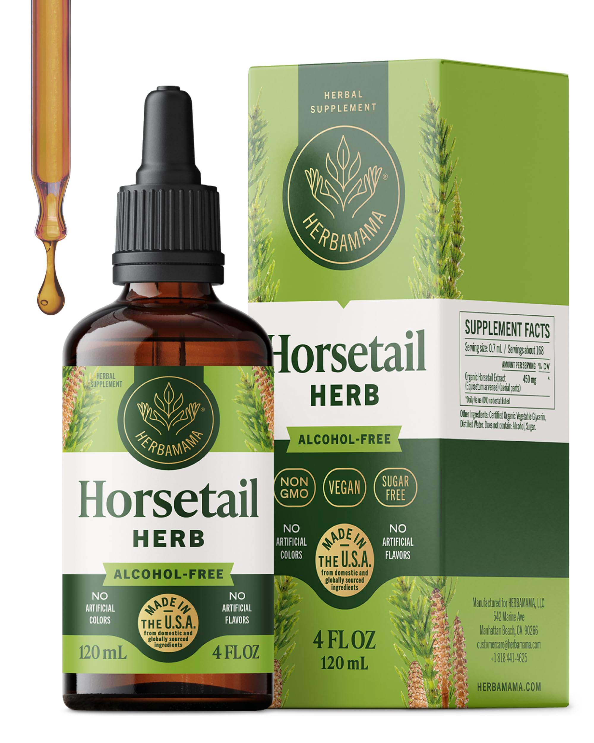 HERBAMAMA Horsetail Liquid Supplement 113g front view
