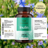 HERBAMAMA Inulin Capsules laid out on a wooden surface