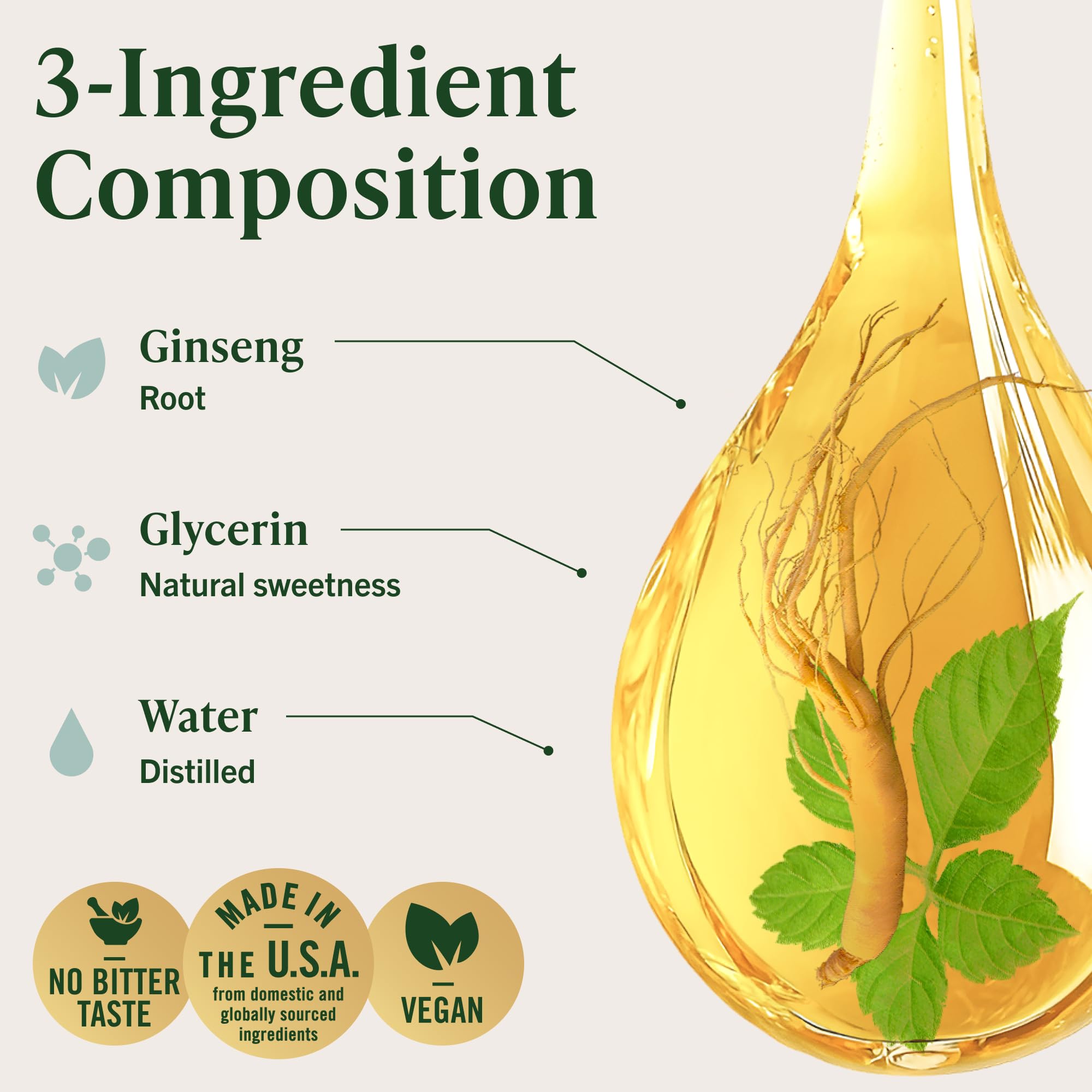 HERBAMAMA Korean Red Ginseng Extract Drops in a glass of water