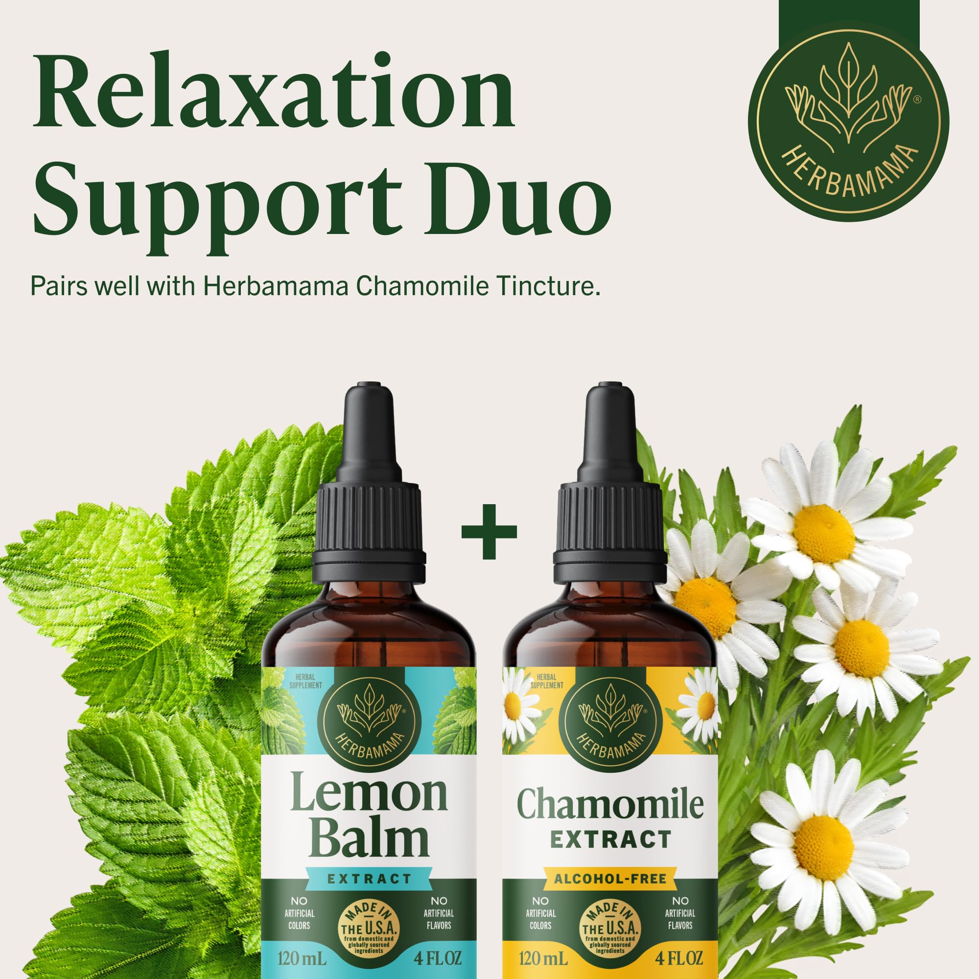 HERBAMAMA Lemon Balm Drops 272g dropper bulb