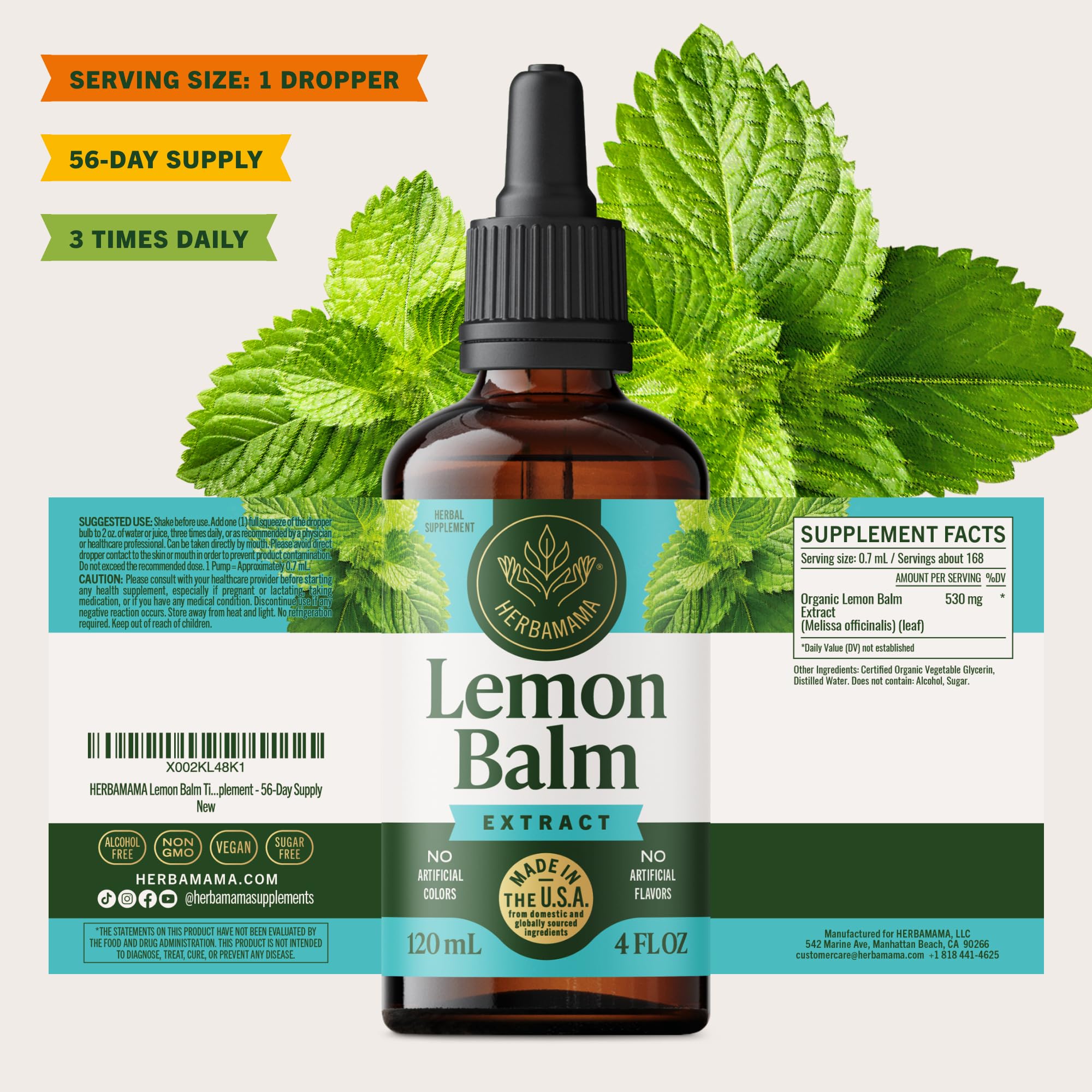 HERBAMAMA Lemon Balm Drops 272g lifestyle scene