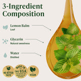 HERBAMAMA Lemon Balm Drops 272g with glass of water