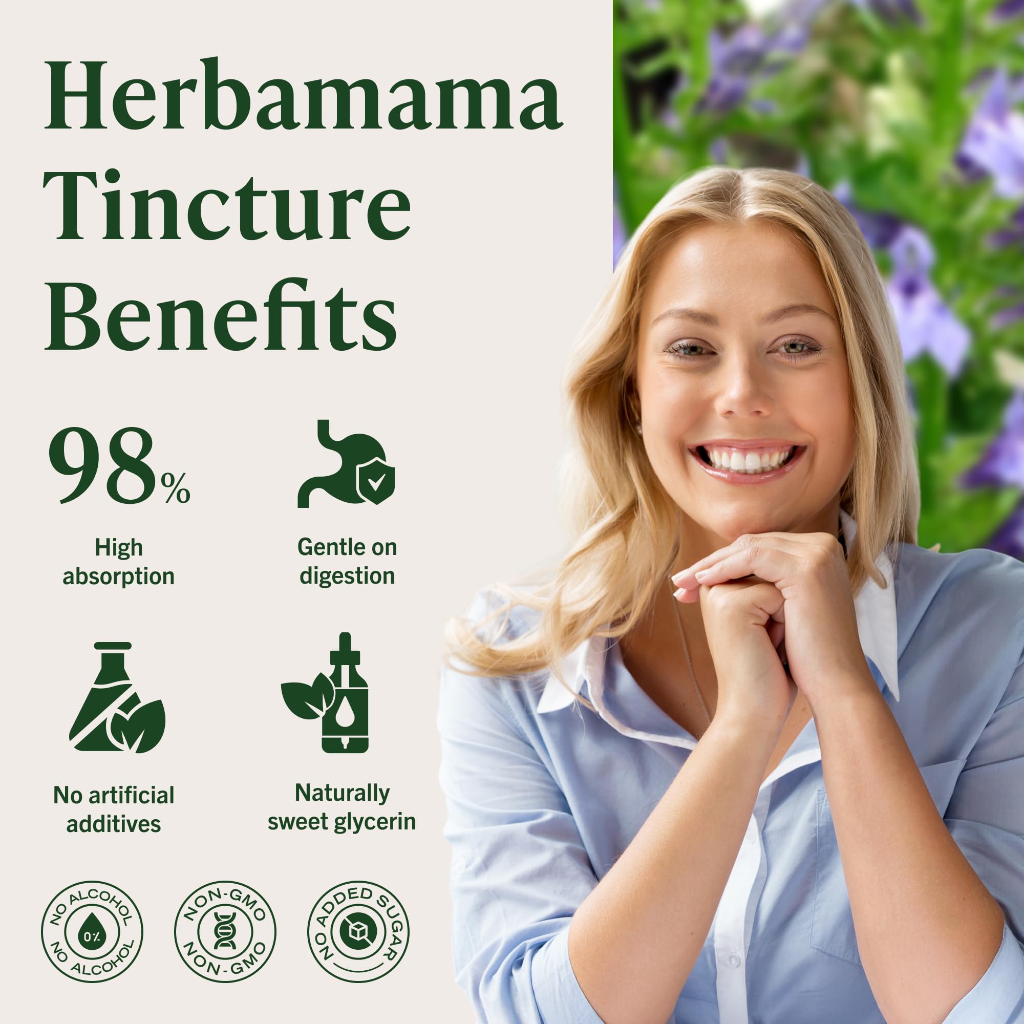 HERBAMAMA Lobelia Tincture ingredients list on packaging