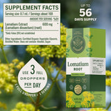 HERBAMAMA Lomatium Dissectum Tincture 285g bottle with ingredients