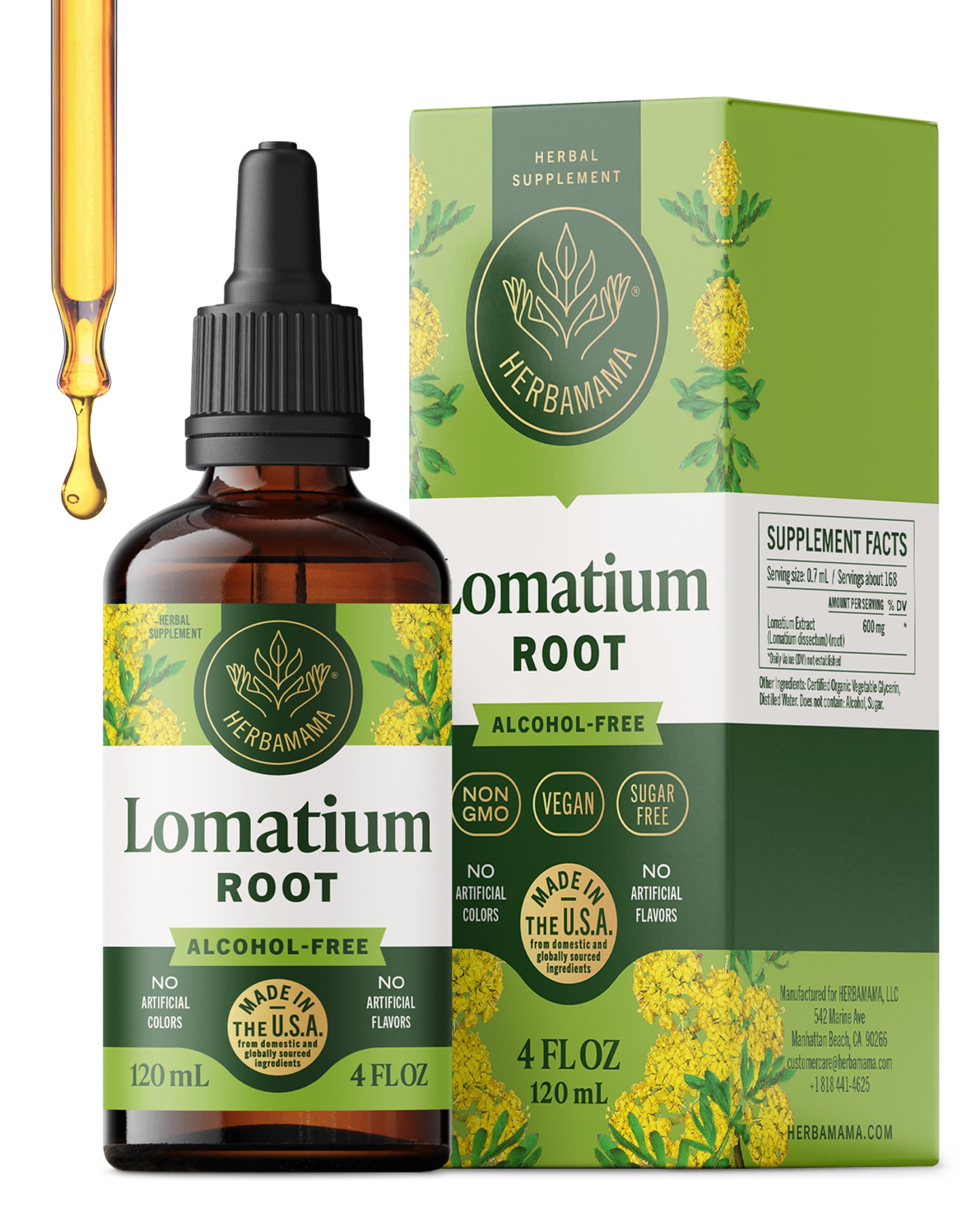 HERBAMAMA Lomatium Dissectum Tincture 285g front view