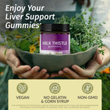 HERBAMAMA Milk Thistle Gummies blueberry flavour close-up