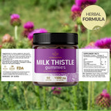 HERBAMAMA Milk Thistle Gummies on a wooden table