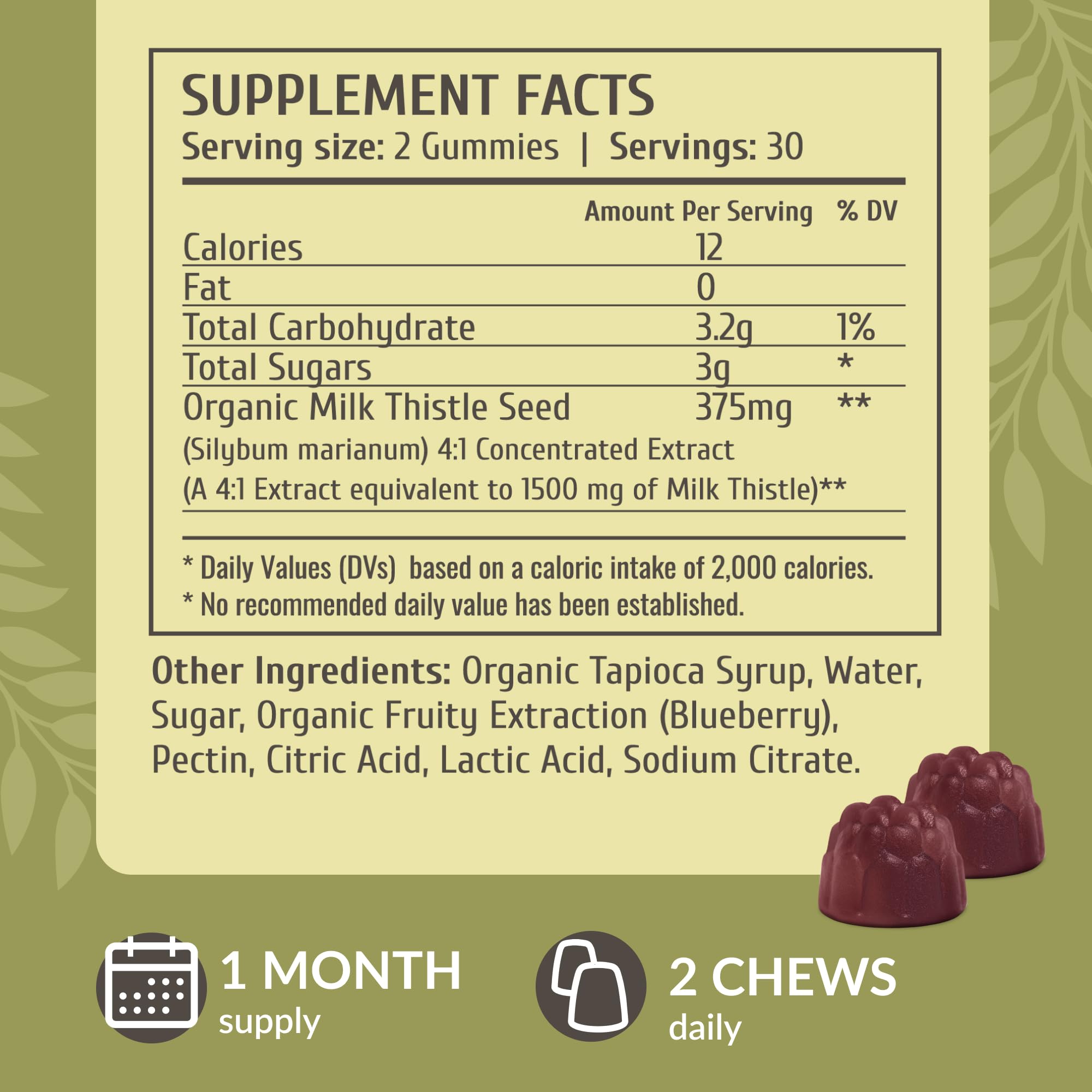 HERBAMAMA Milk Thistle Gummies side view showing texture