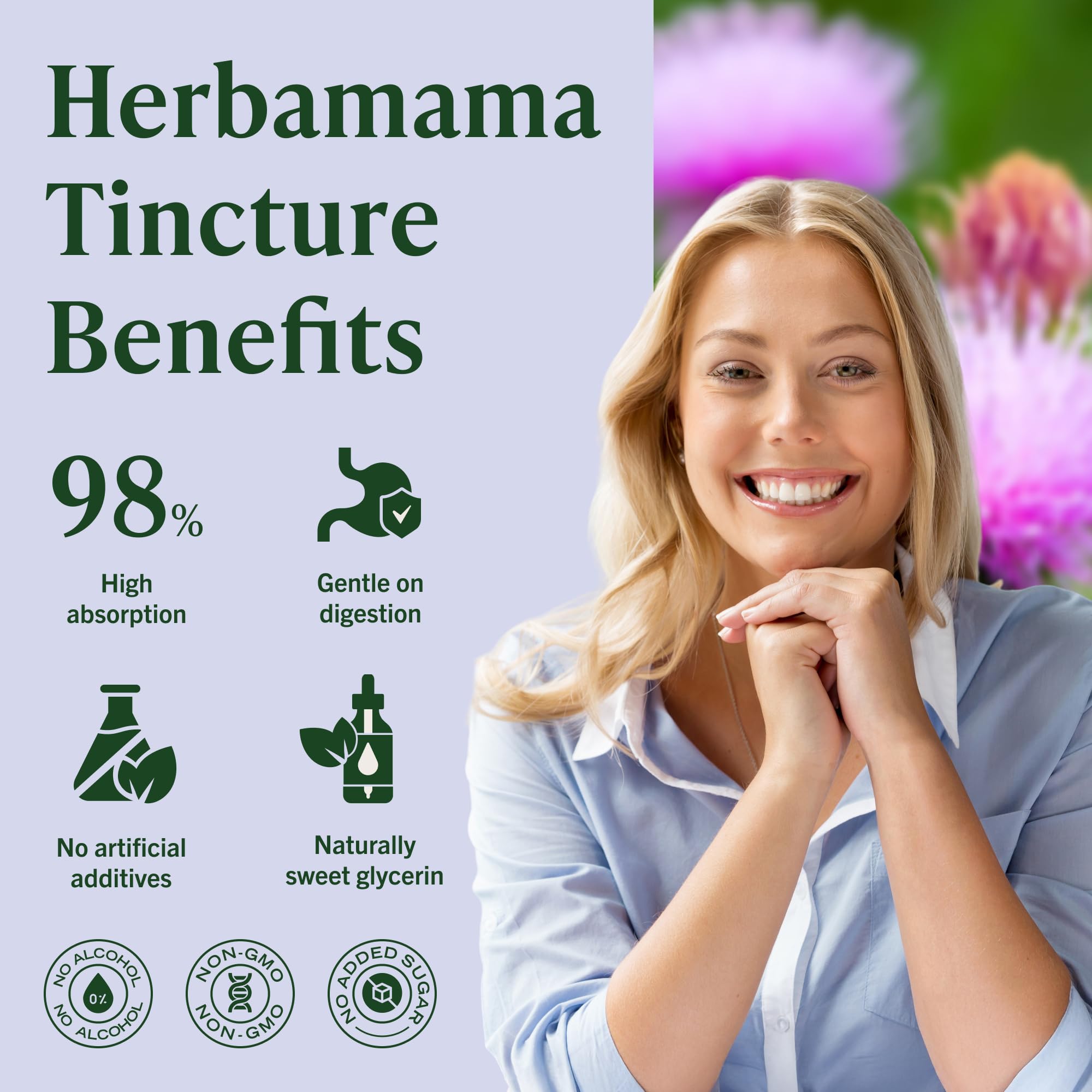 HERBAMAMA Milk Thistle Supplement 600mg bottle with water