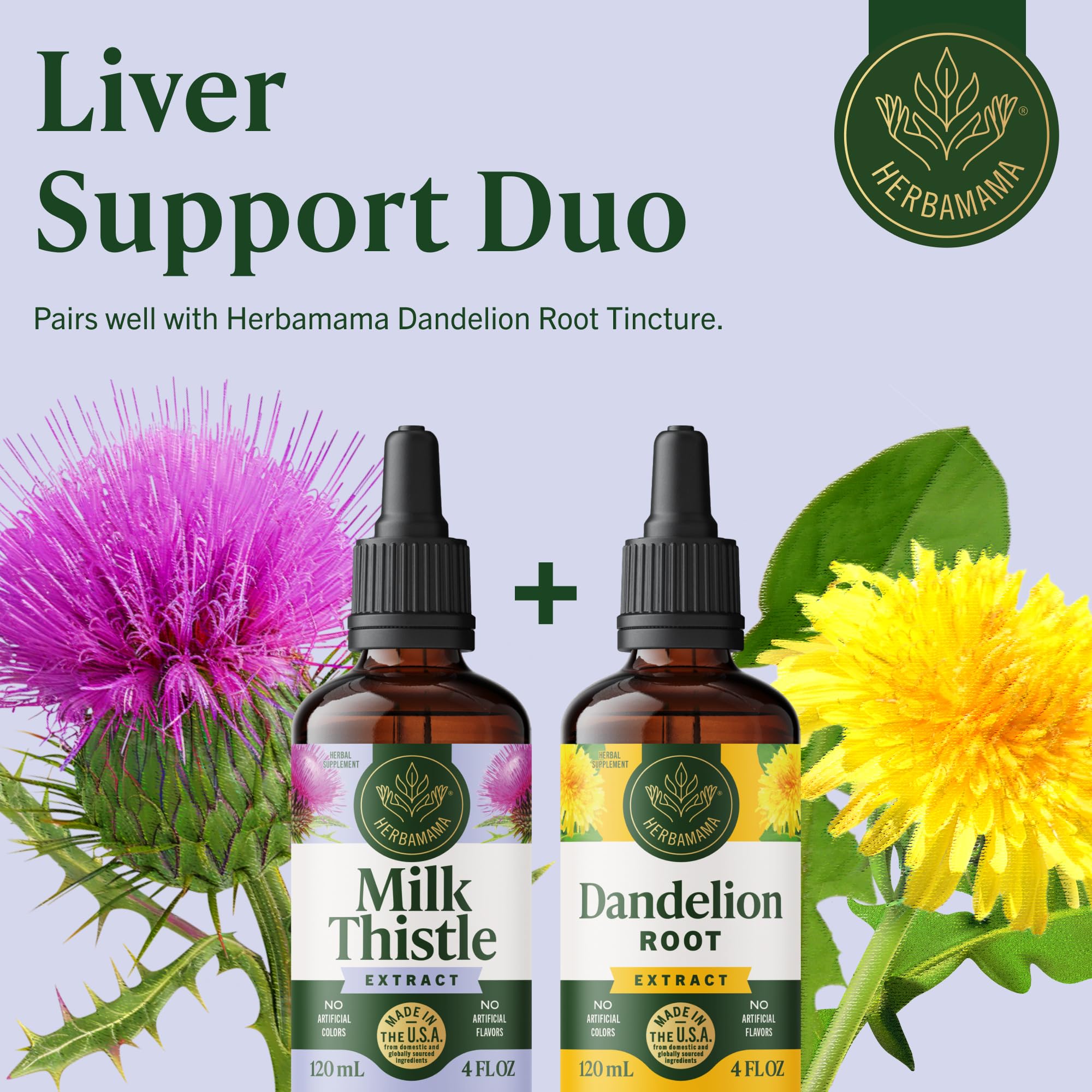 HERBAMAMA Milk Thistle Supplement 600mg product label