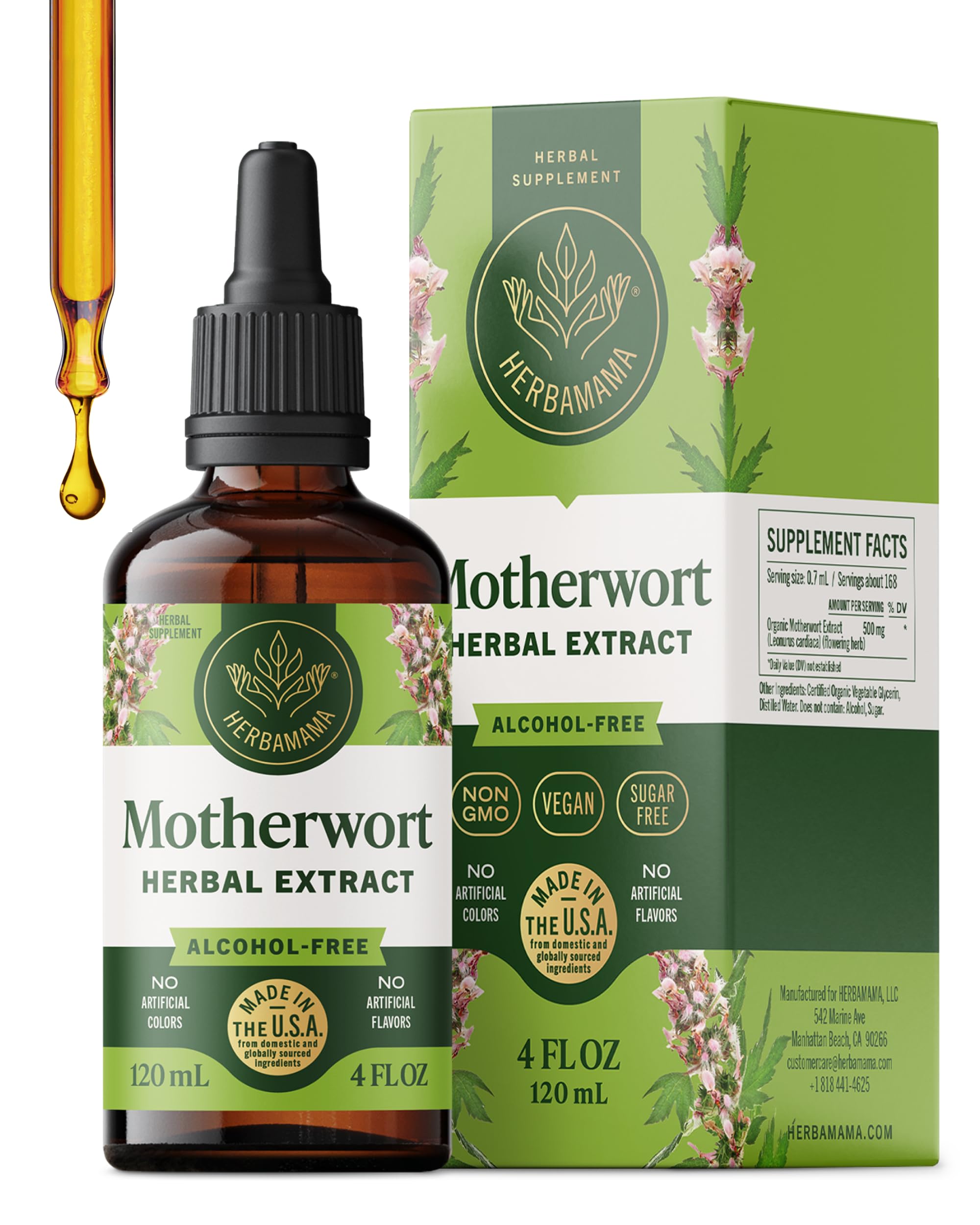 HERBAMAMA Motherwort Tincture bottle front view
