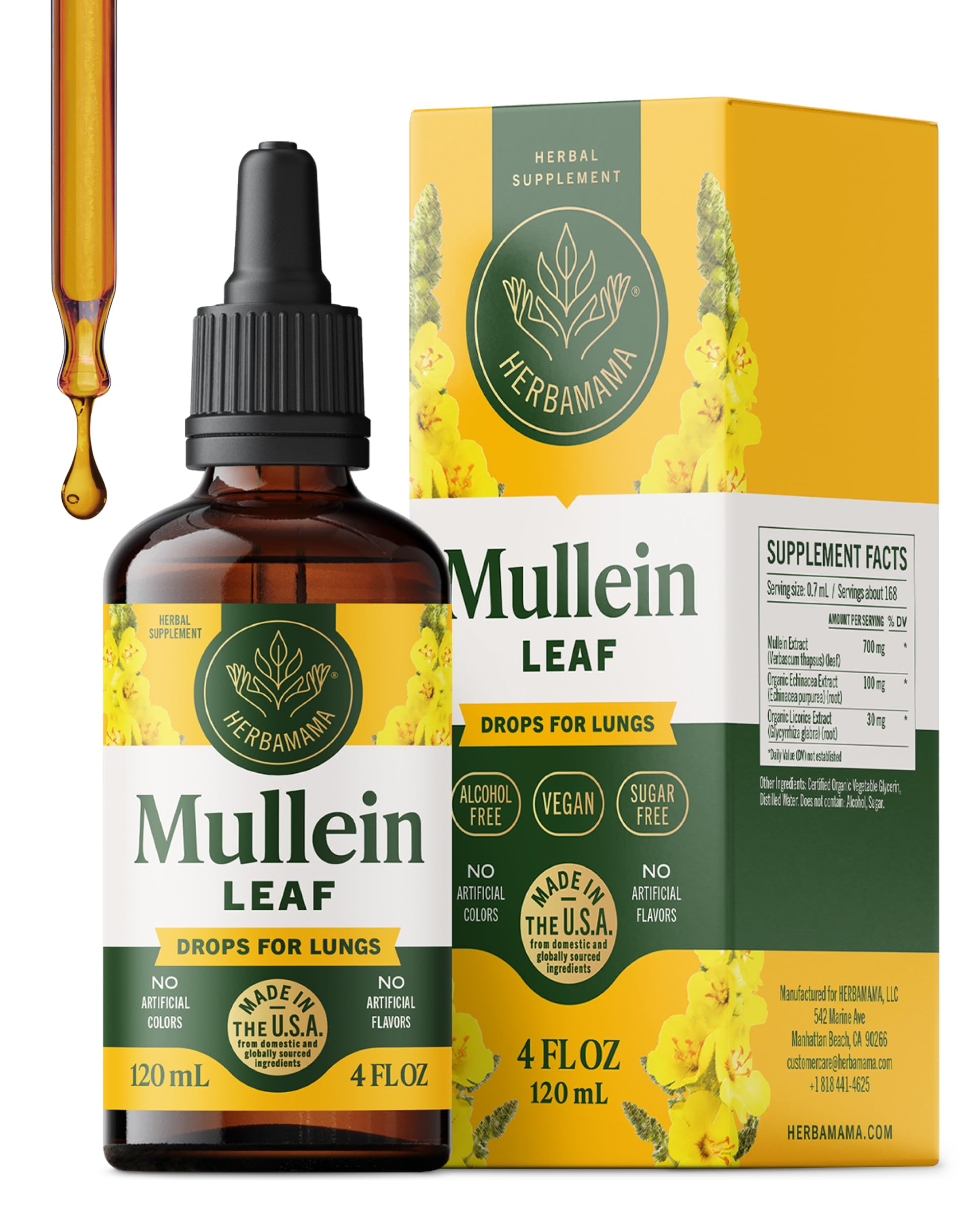 HERBAMAMA Mullein Leaf Extract 30ml front view
