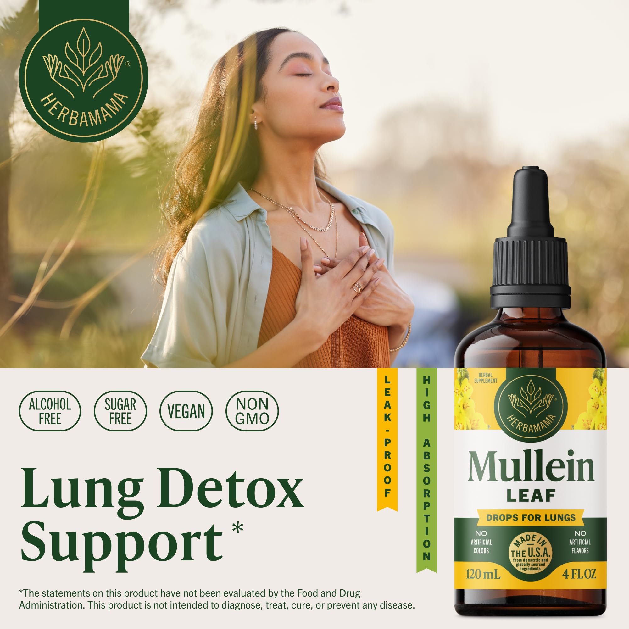 HERBAMAMA Mullein Leaf Extract 30ml side view
