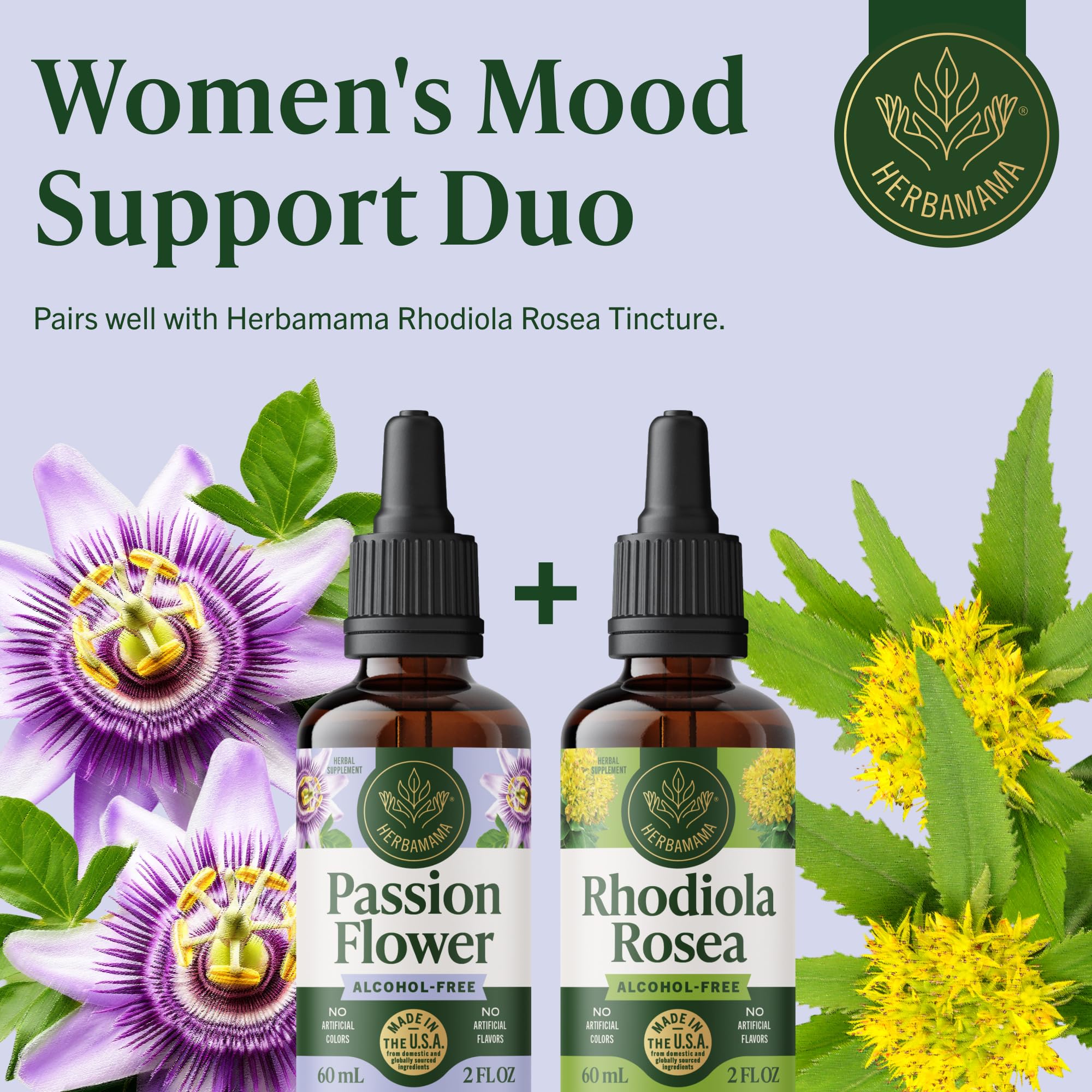 HERBAMAMA Passion Flower Tincture with herbal supplements