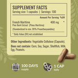 HERBAMAMA Pine Bark Extract Capsules displayed with a glass of water