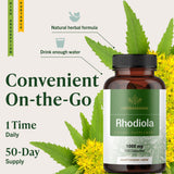 HERBAMAMA Rhodiola Rosea Capsules 1000mg bottle on a table
