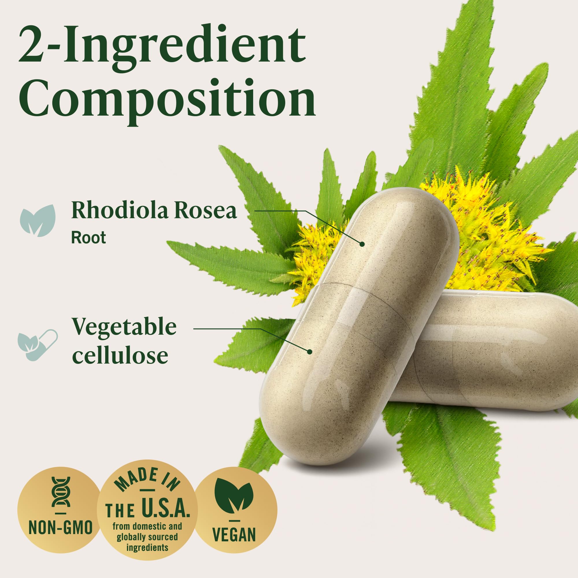 HERBAMAMA Rhodiola Rosea Capsules 1000mg bottle with capsules