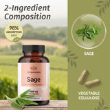 HERBAMAMA Sage Capsules lifestyle scene with glass of water