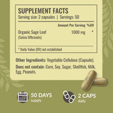 HERBAMAMA Sage Capsules open bottle with capsules displayed