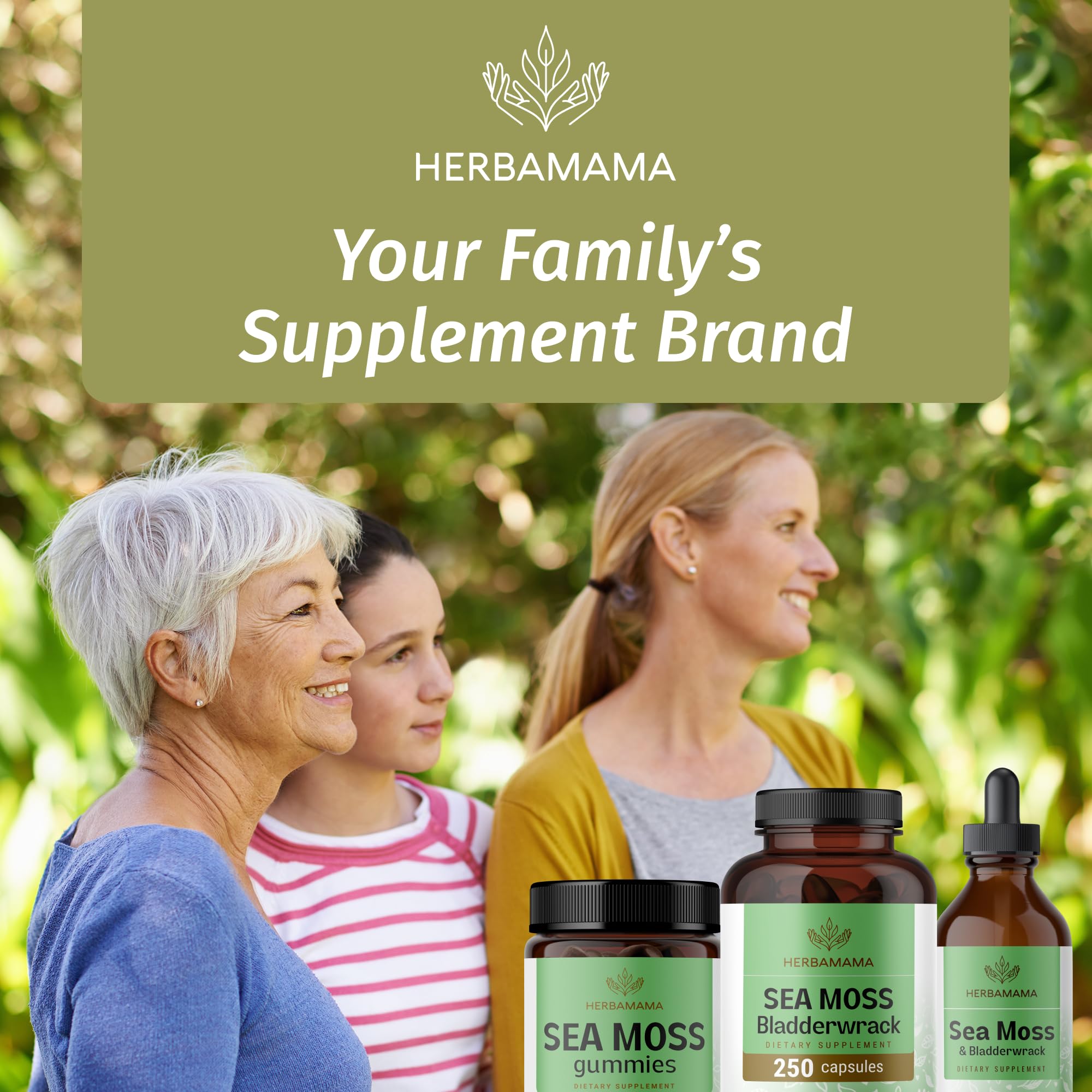 HERBAMAMA Sea Moss Capsules packaging dimensions and weight