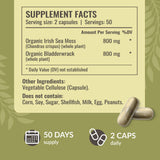 HERBAMAMA Sea Moss Capsules with ingredients displayed