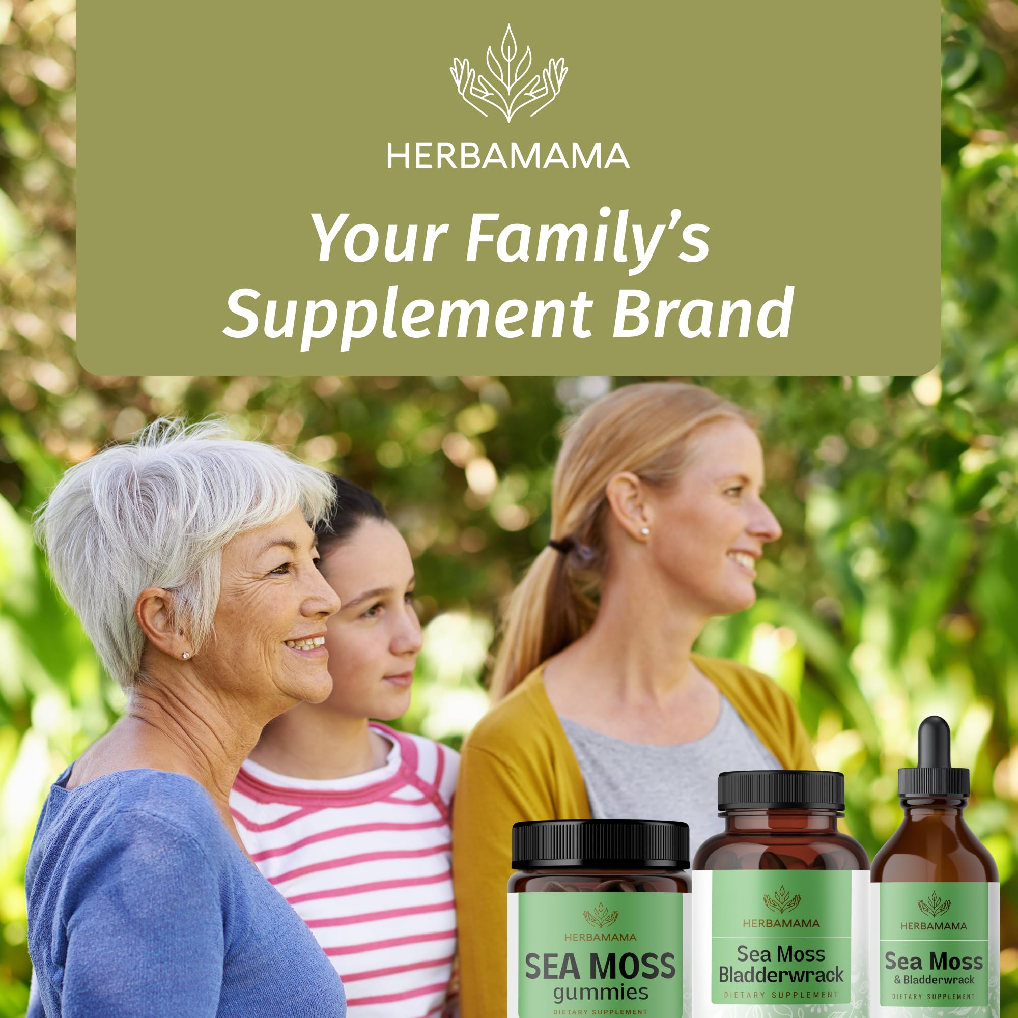HERBAMAMA Sea Moss Capsules with measuring spoon