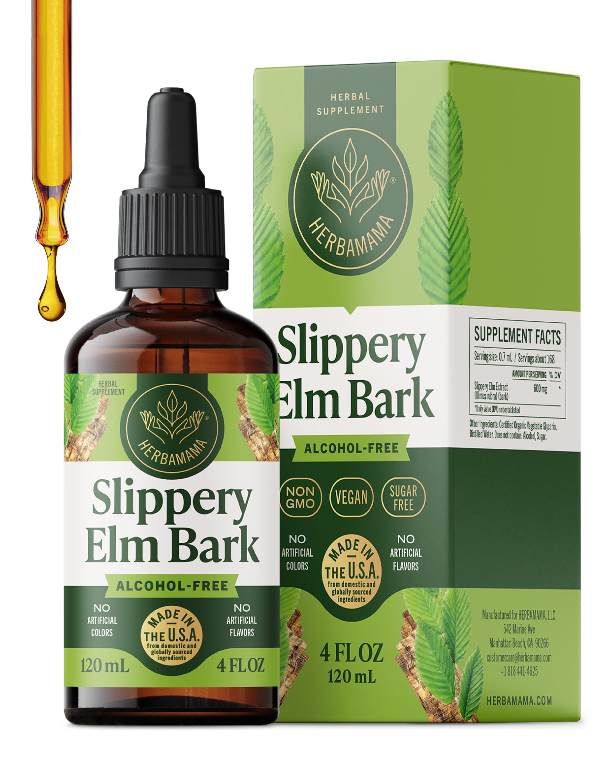 HERBAMAMA Slippery Elm Tincture 113g front view